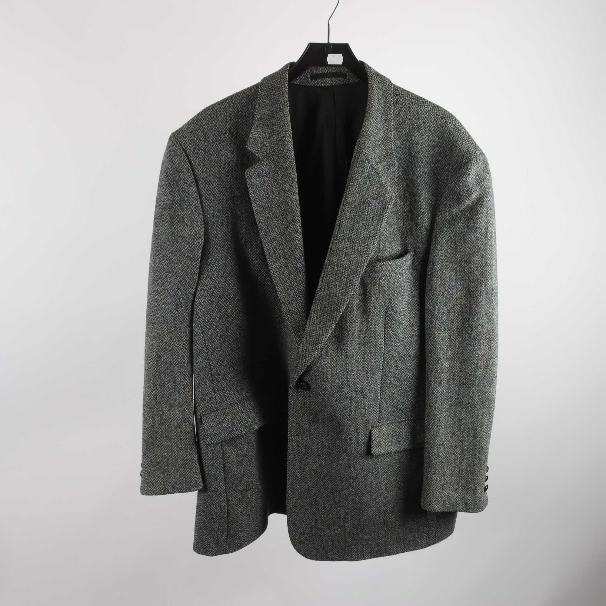 Kavaj, Harris Tweed, gråspräcklig, 100% ull, stl. 48R.