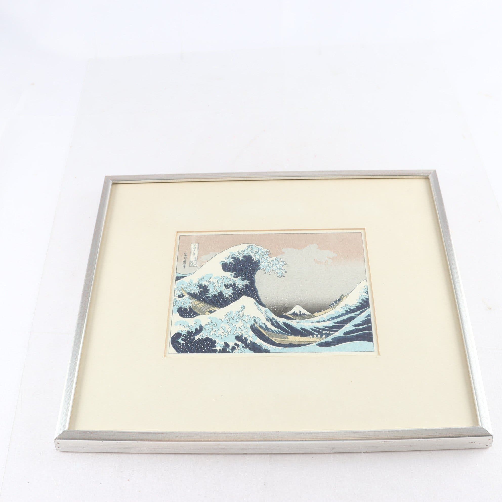 Träsnitt, efter Katsushika Hokusai 1900-tal. Samfraktas ej.