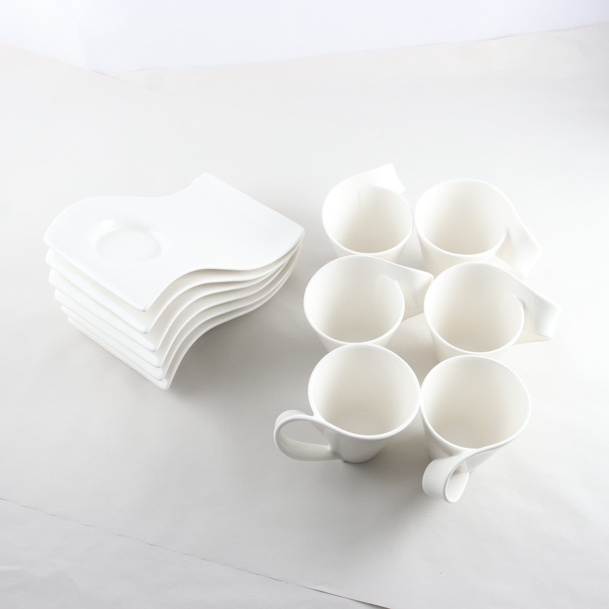 Kaffekoppar med fat, Villeroy & Boch, ”New Wave”, 6 st Samfraktas ej