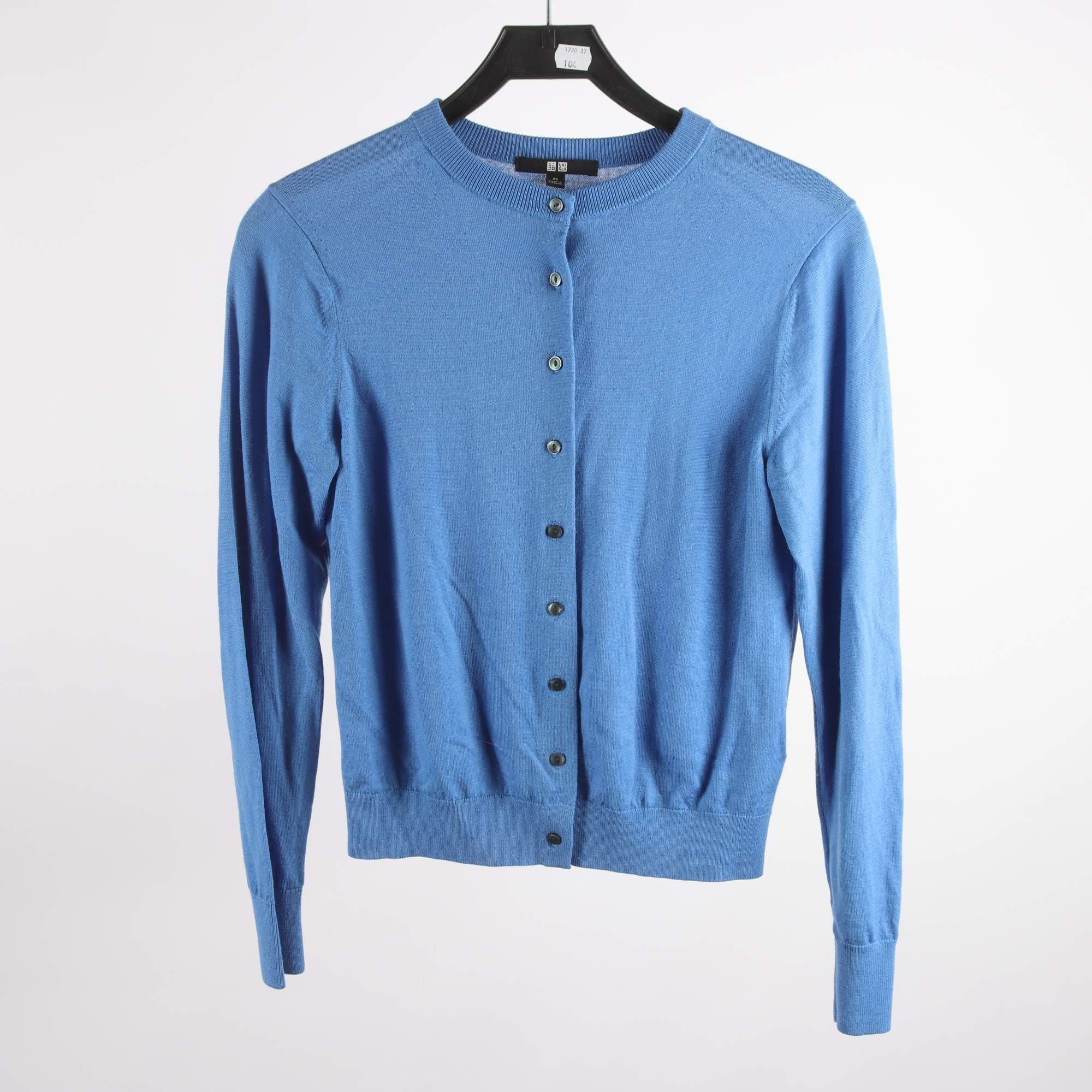 Kofta, Uniqlo, blå, 100% ull, stl. XS
