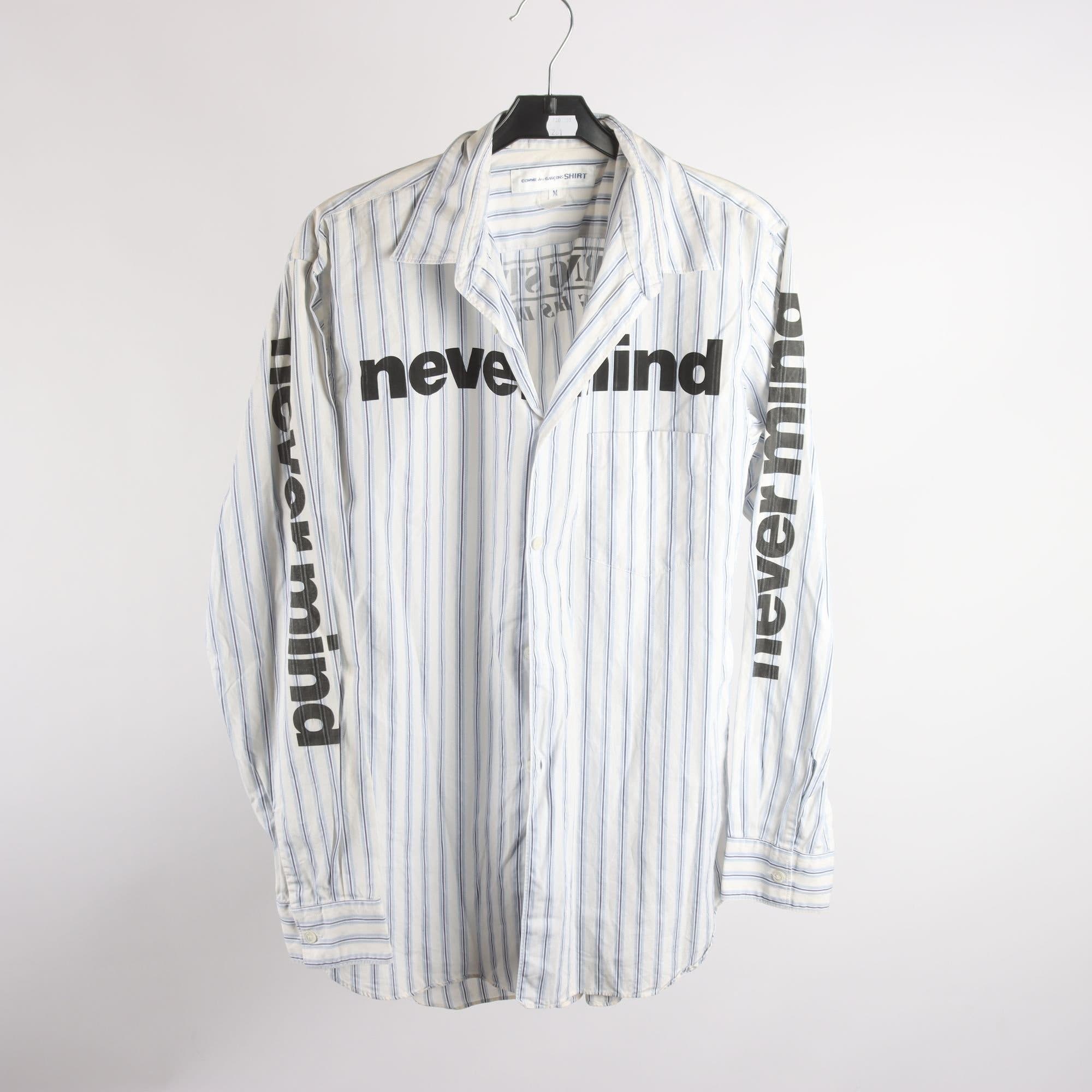 Skjorta, Comme des Garcons, vit, blå, stl. M.