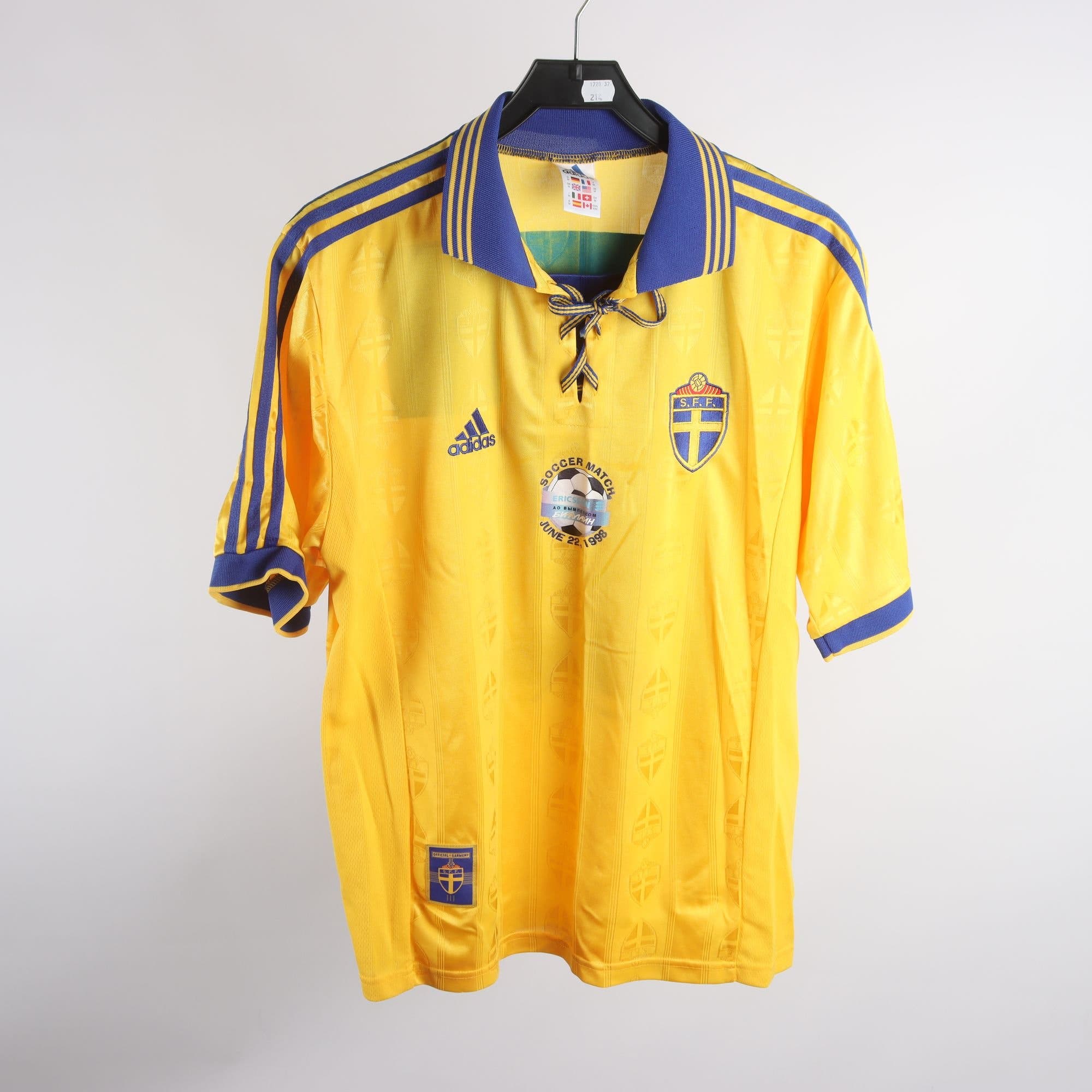 Sporttröja, Adidas, S.F.F, gul, blå, stl. M