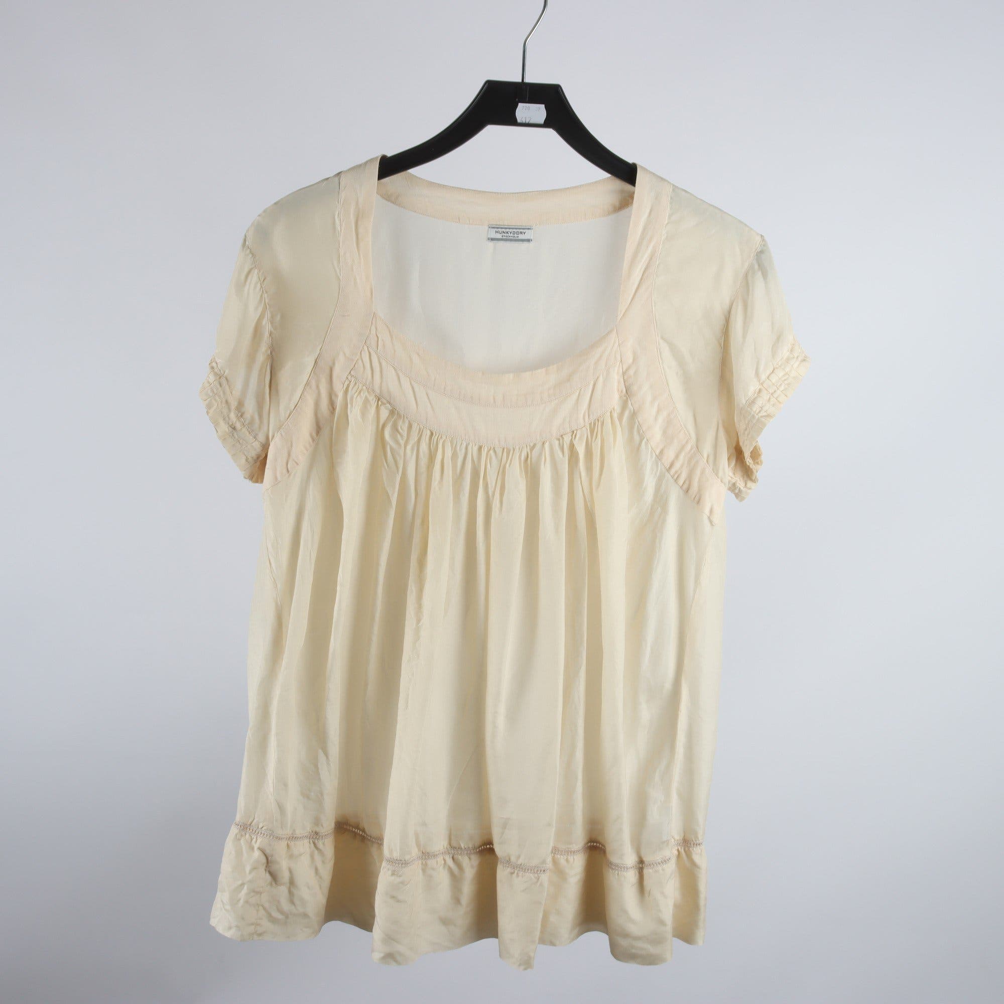 Blus, Hunkydory, beige, 100% silke, stl. S.