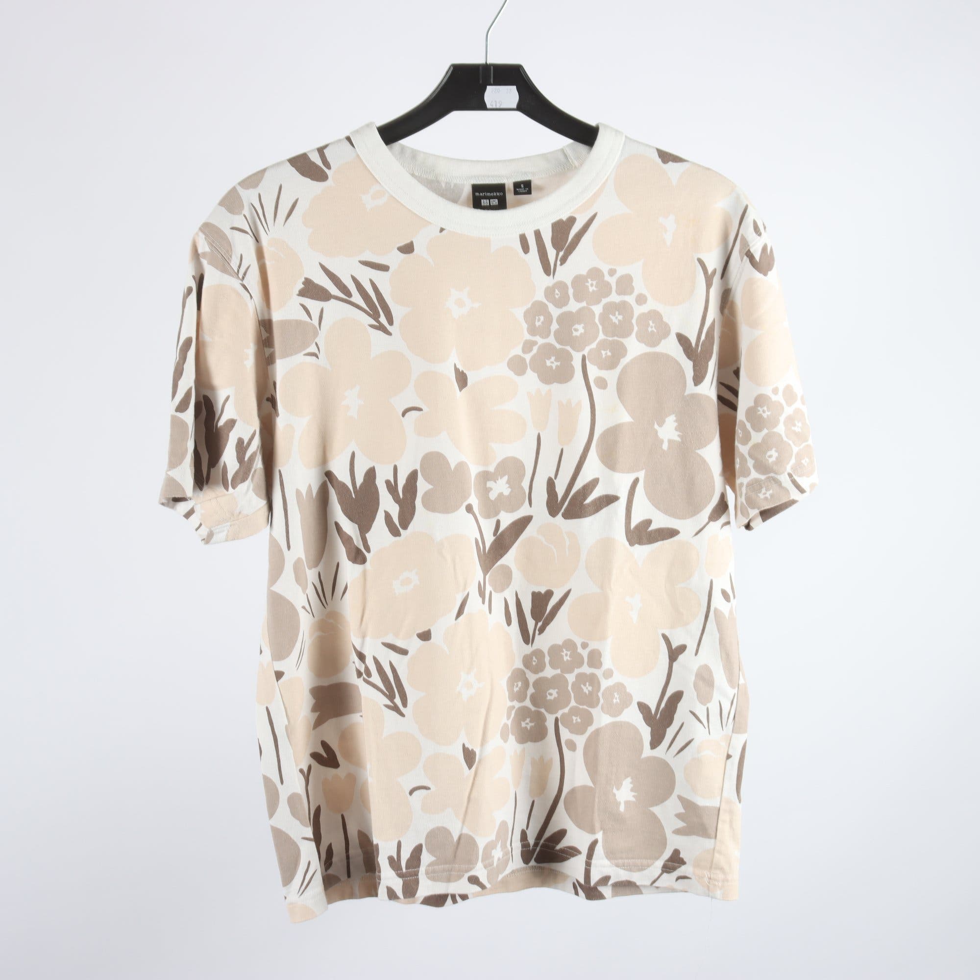 T-shirt, Marimekko x Uniqlo, beige, stl. S.