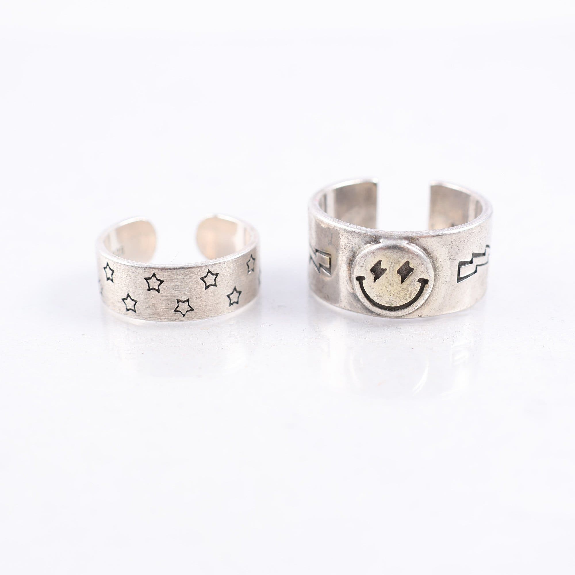 Ringar, silver 925, smiley, stjärnor
