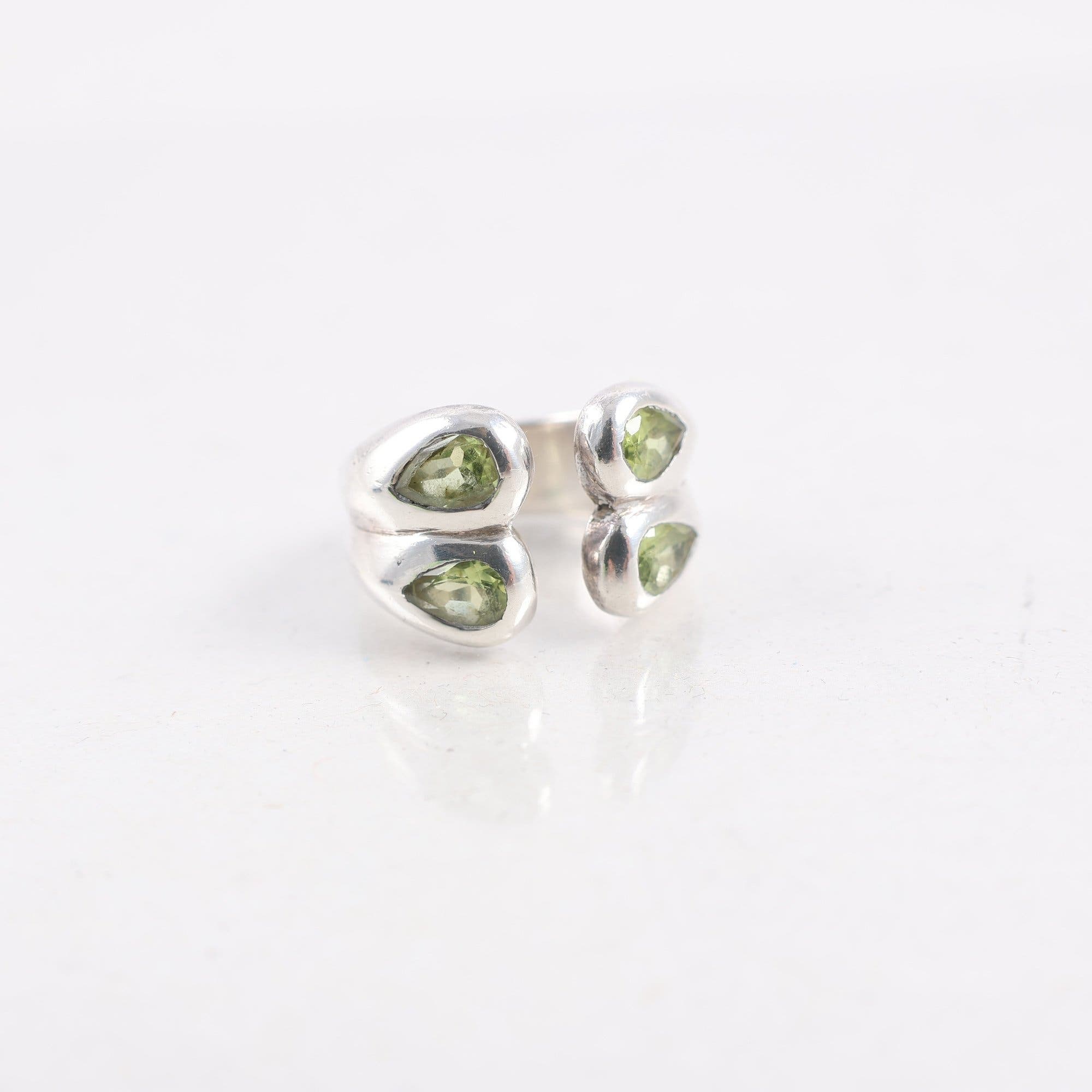 Ring, silver 925, gröna stenar