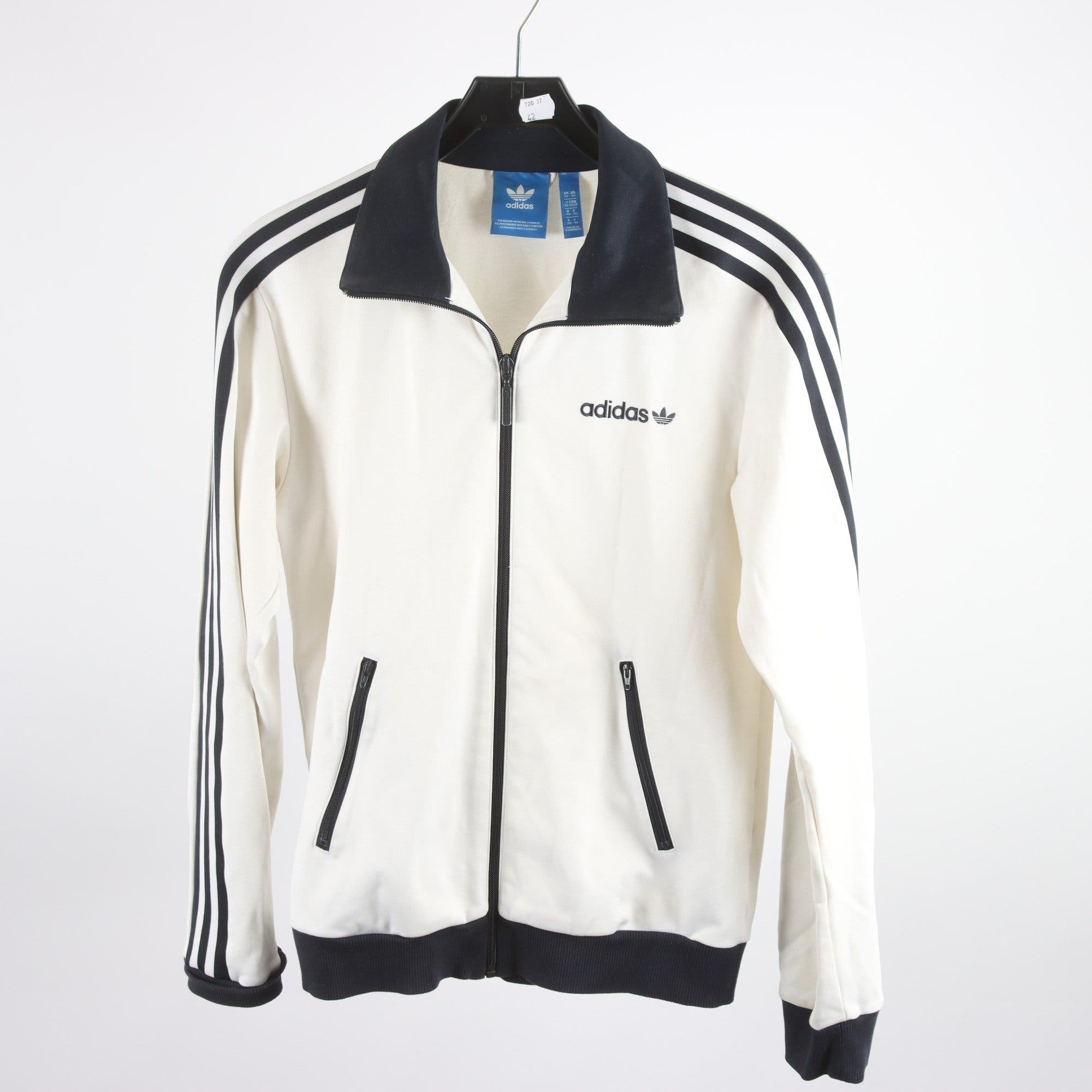 Sportjacka, Adidas, vit, blå, stl. XS