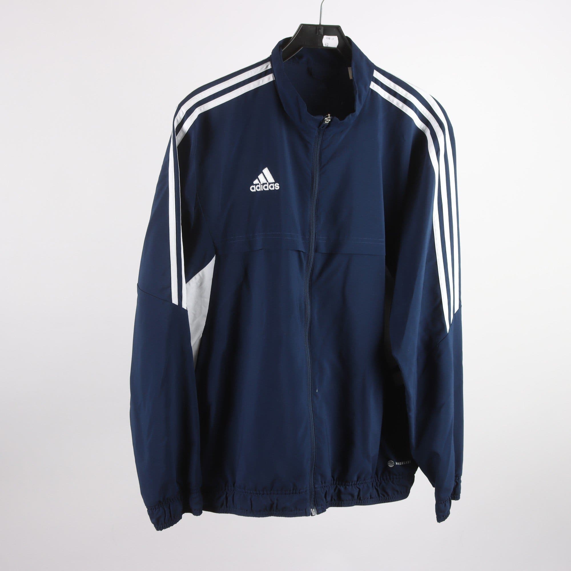 Sportjacka, Adidas, blå, vit, stl. L