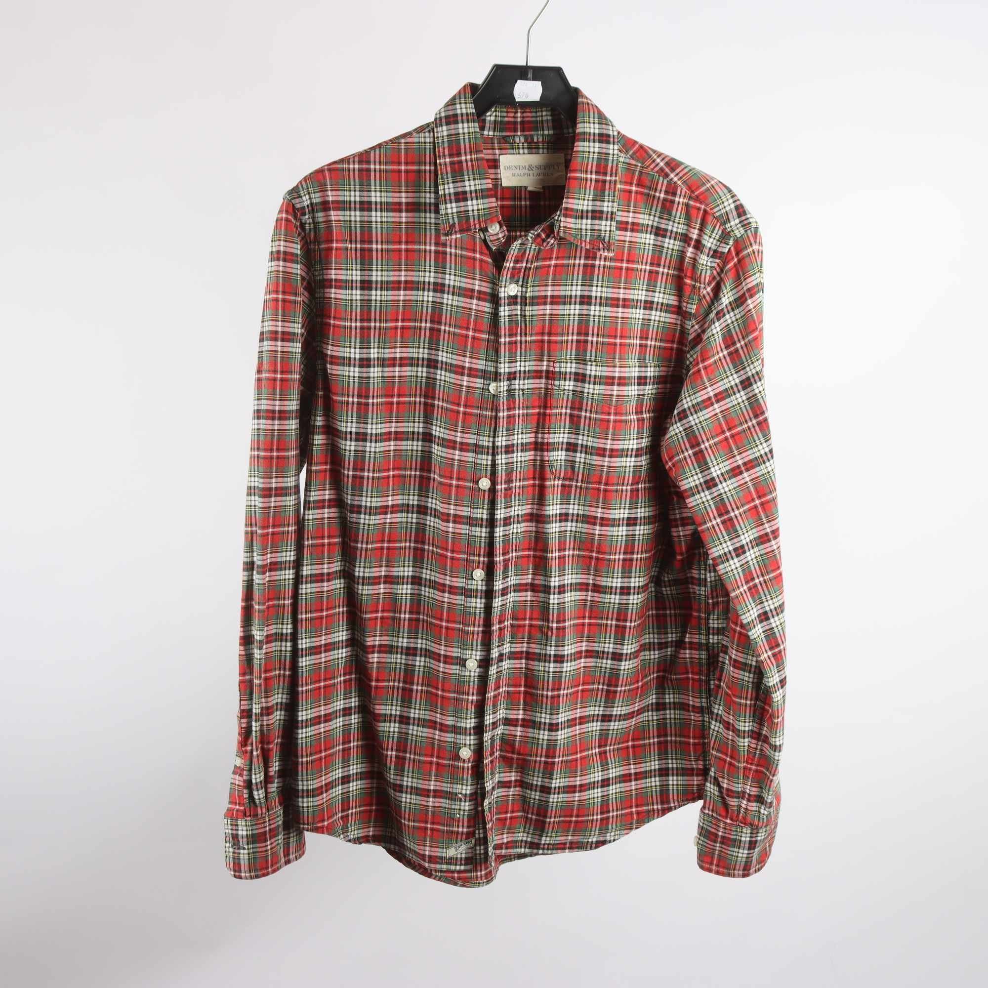 Skjorta, Denim & Supply, Ralph Lauren, rutig, röd, stl. M.