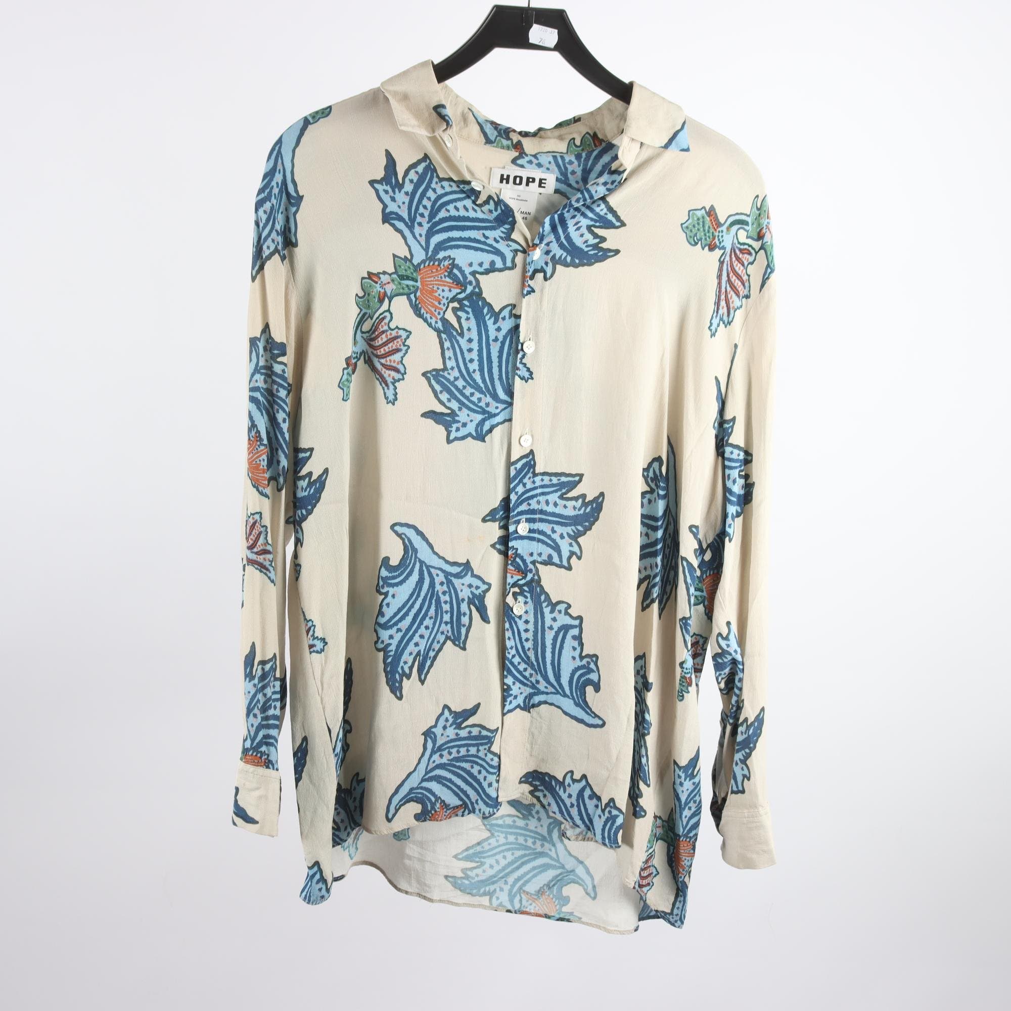 Blus, Hope, beige, blå, mönstrad, stl. wom 38 /man 46