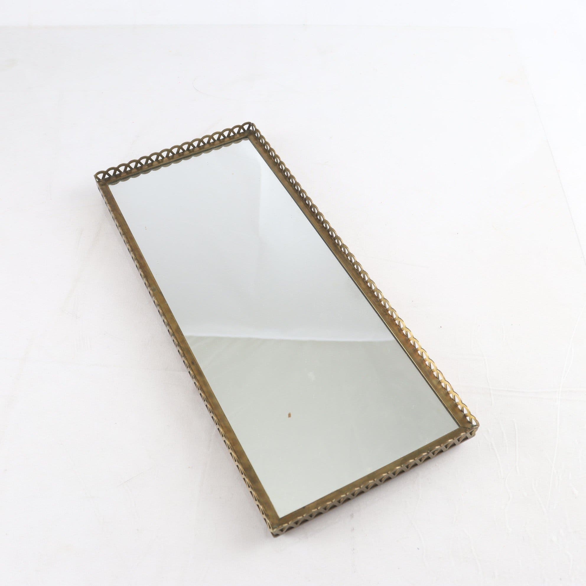 Bordsplateau, metall & glas, 1900-tal. Samfraktas ej