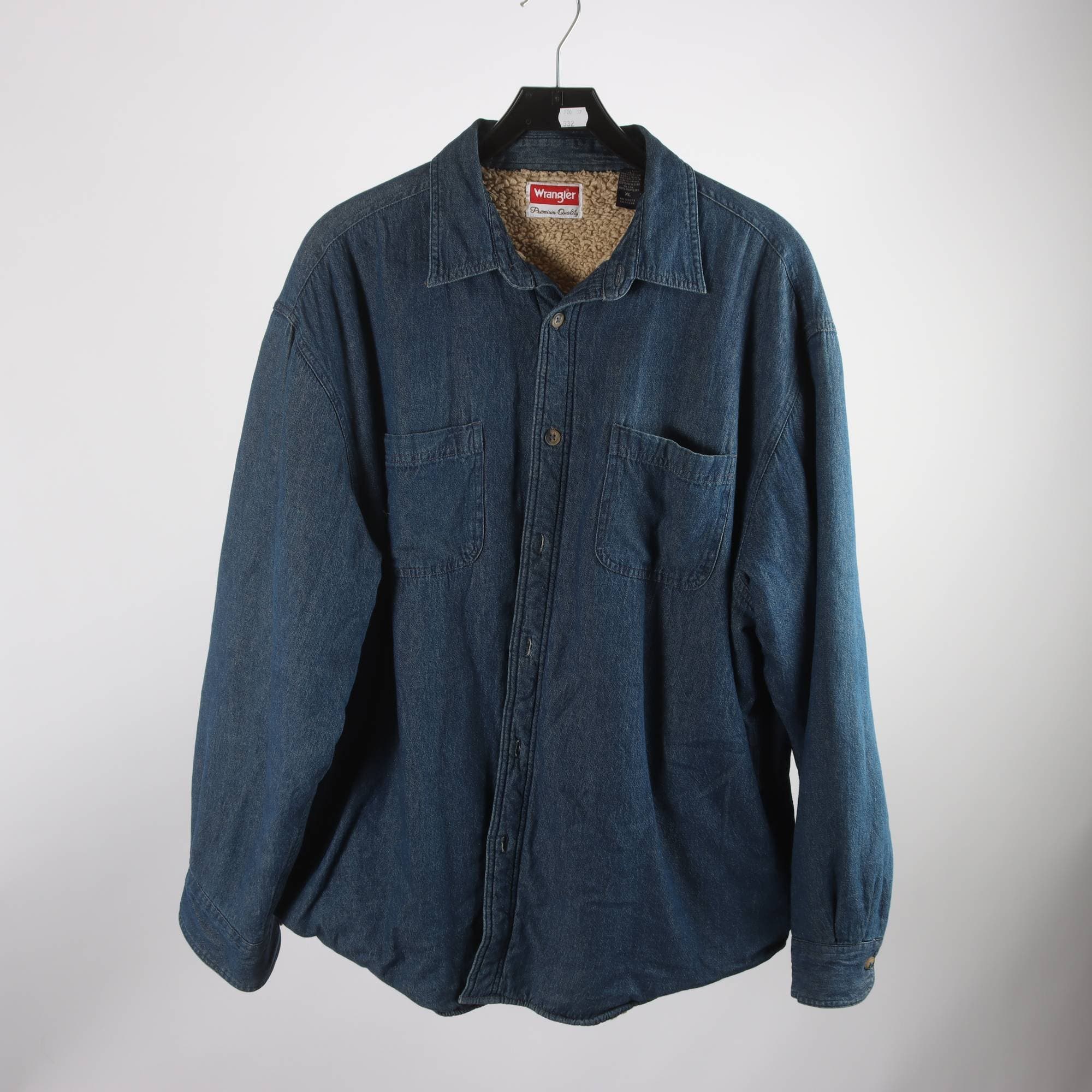 Fodrad jeansskjorta, Wrangler, blå, stl. XL.