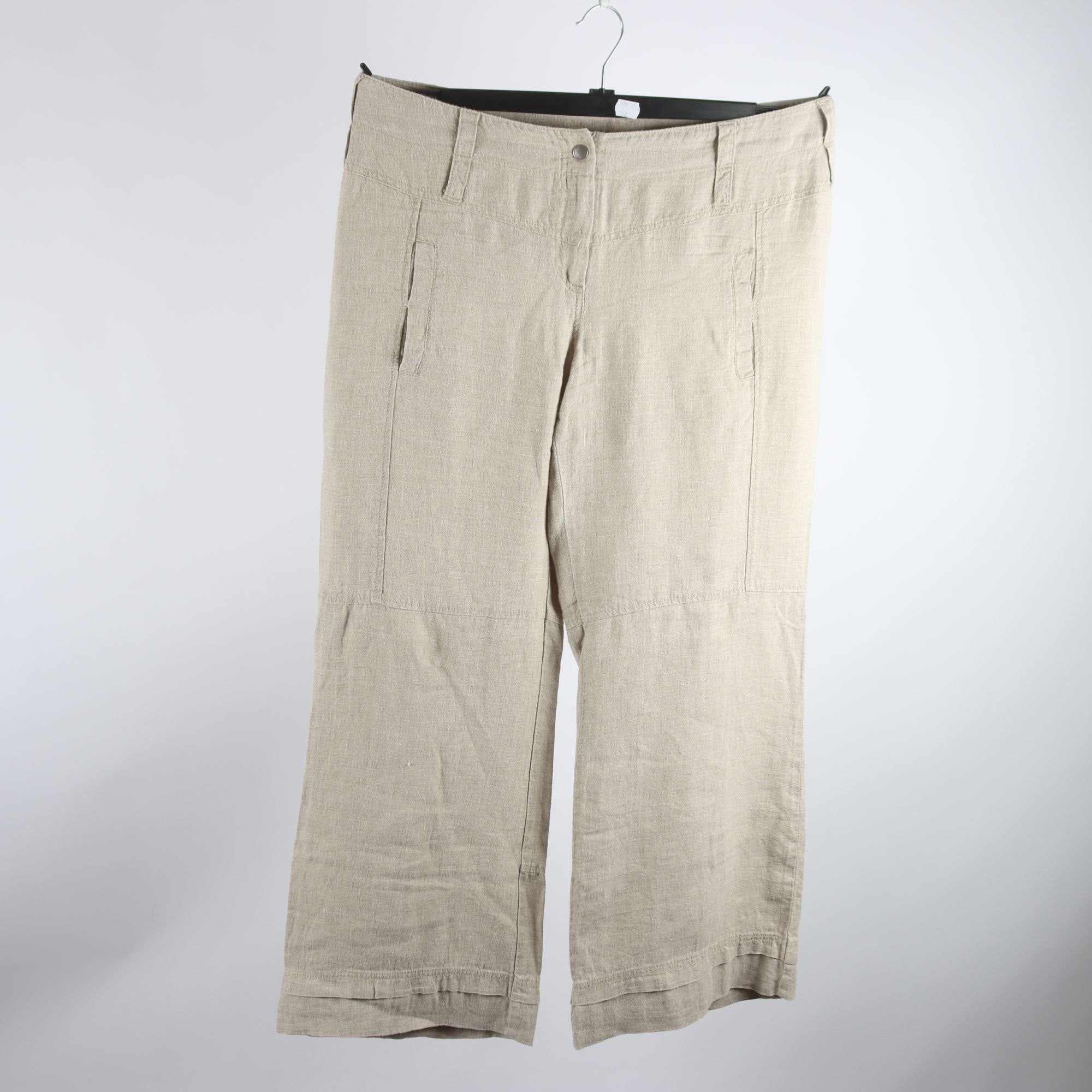 Byxor, KappAhl, beige, 100% lin, stl. 46.