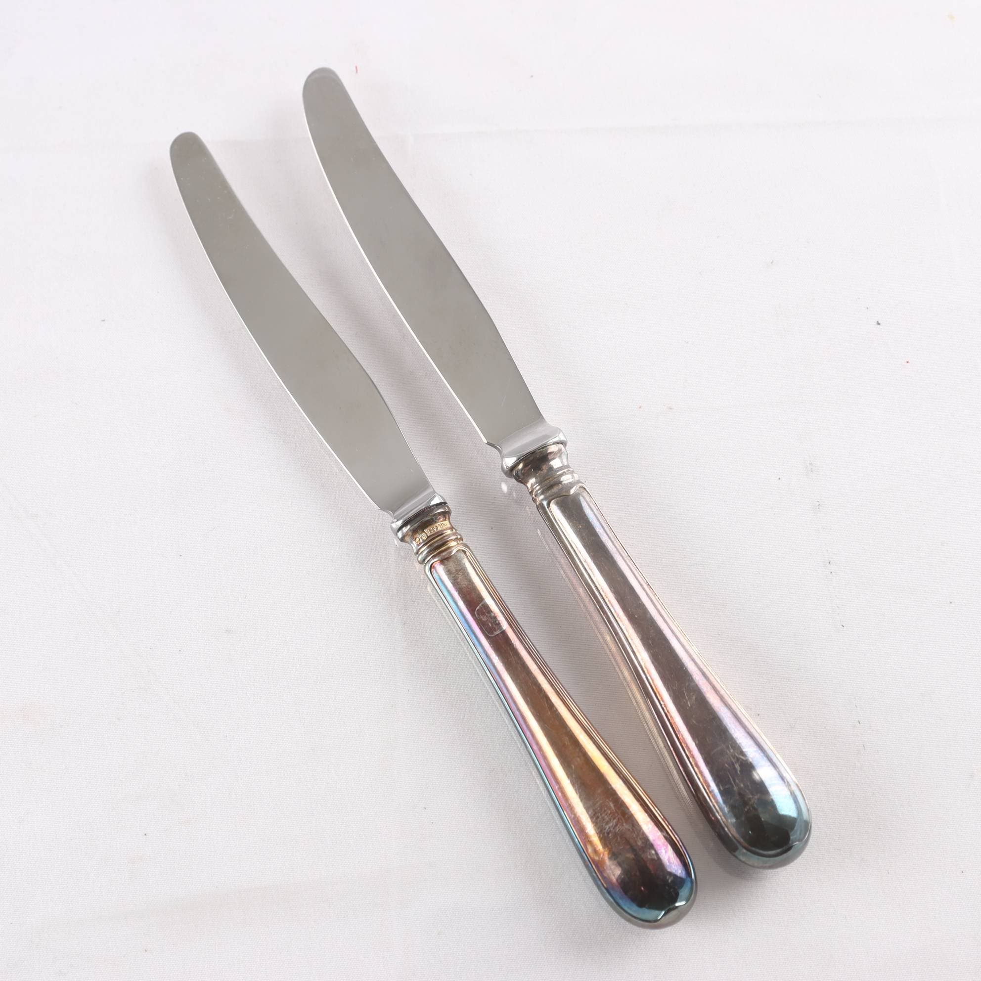 Bestick, matknivar skaft i silver, blad i rostfrittstål, 830, GAB, SCAN, 2 st