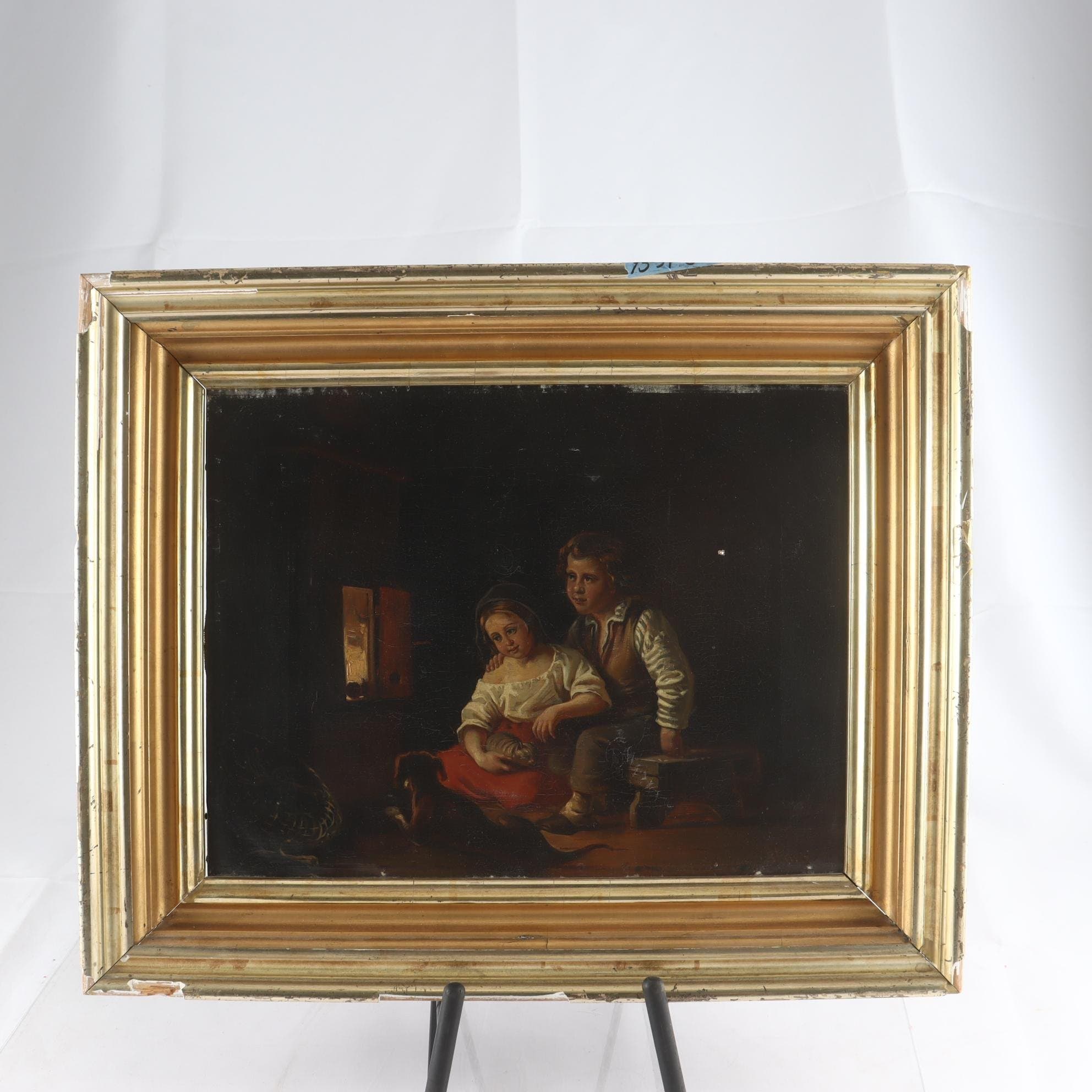 Olja på duk, interiör, 1800-tal. Endast avhämtning.