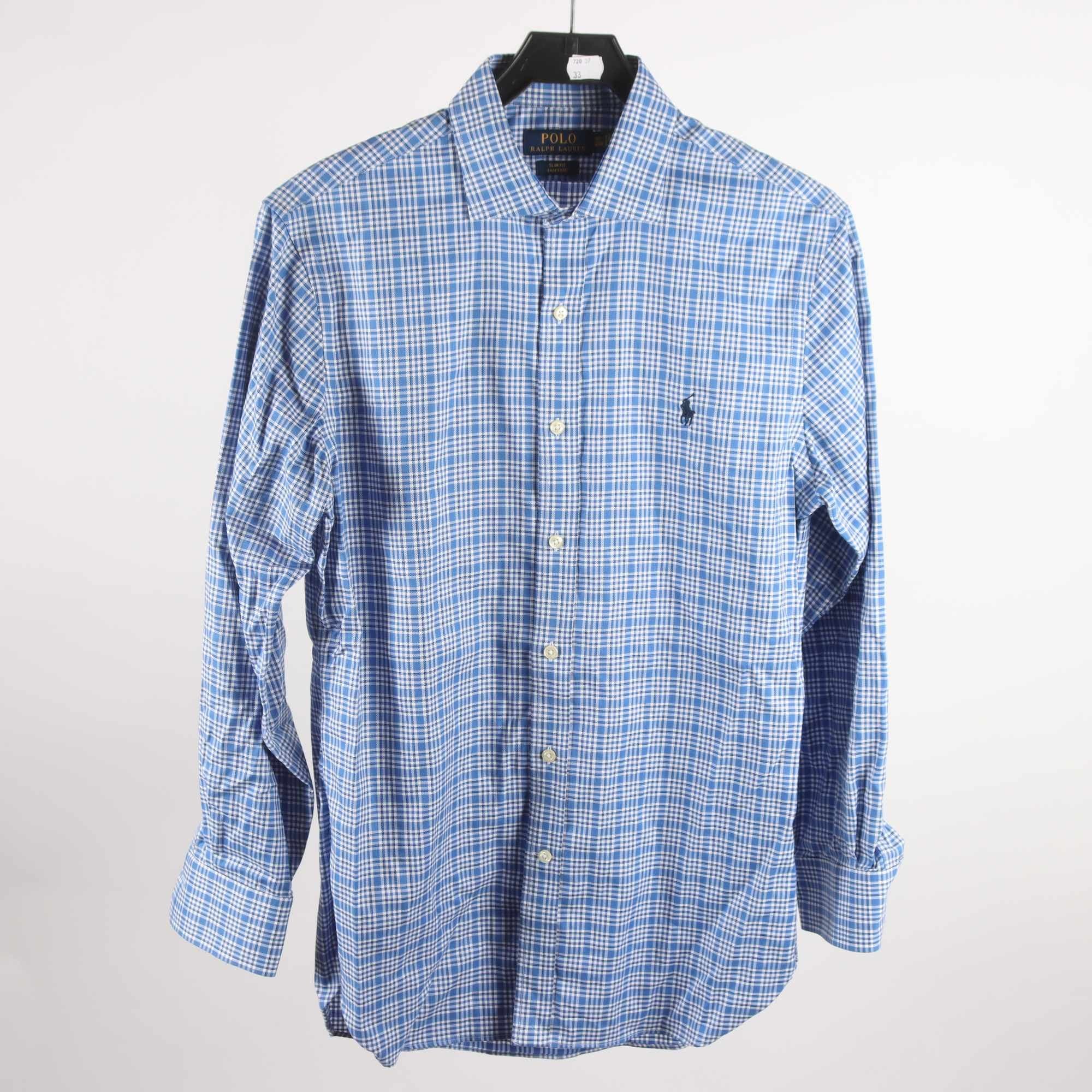 Skjorta, Polo Ralph Lauren, blå, vit, rutig, stl. 15½, 32/33