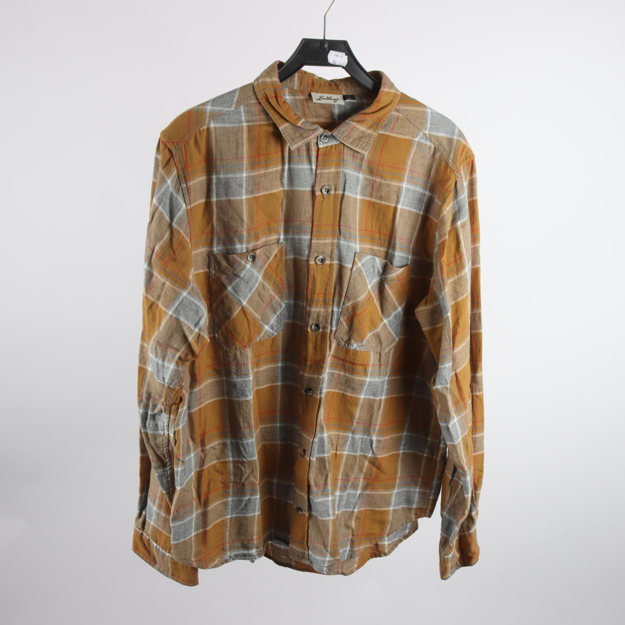 Skjorta, Lundhags, brun, grå, rutig, stl. XL