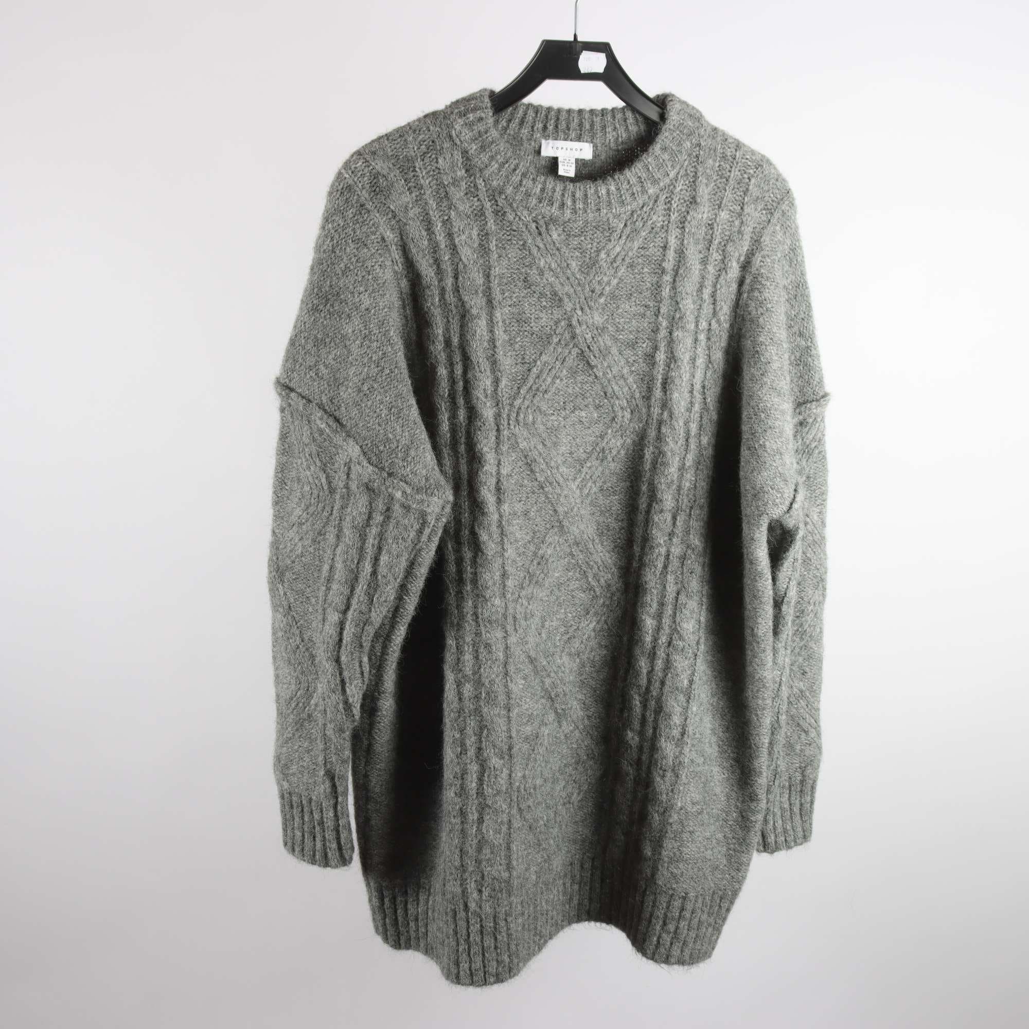 Klänning, Topshop, grå, stickad, stl. 40/42.