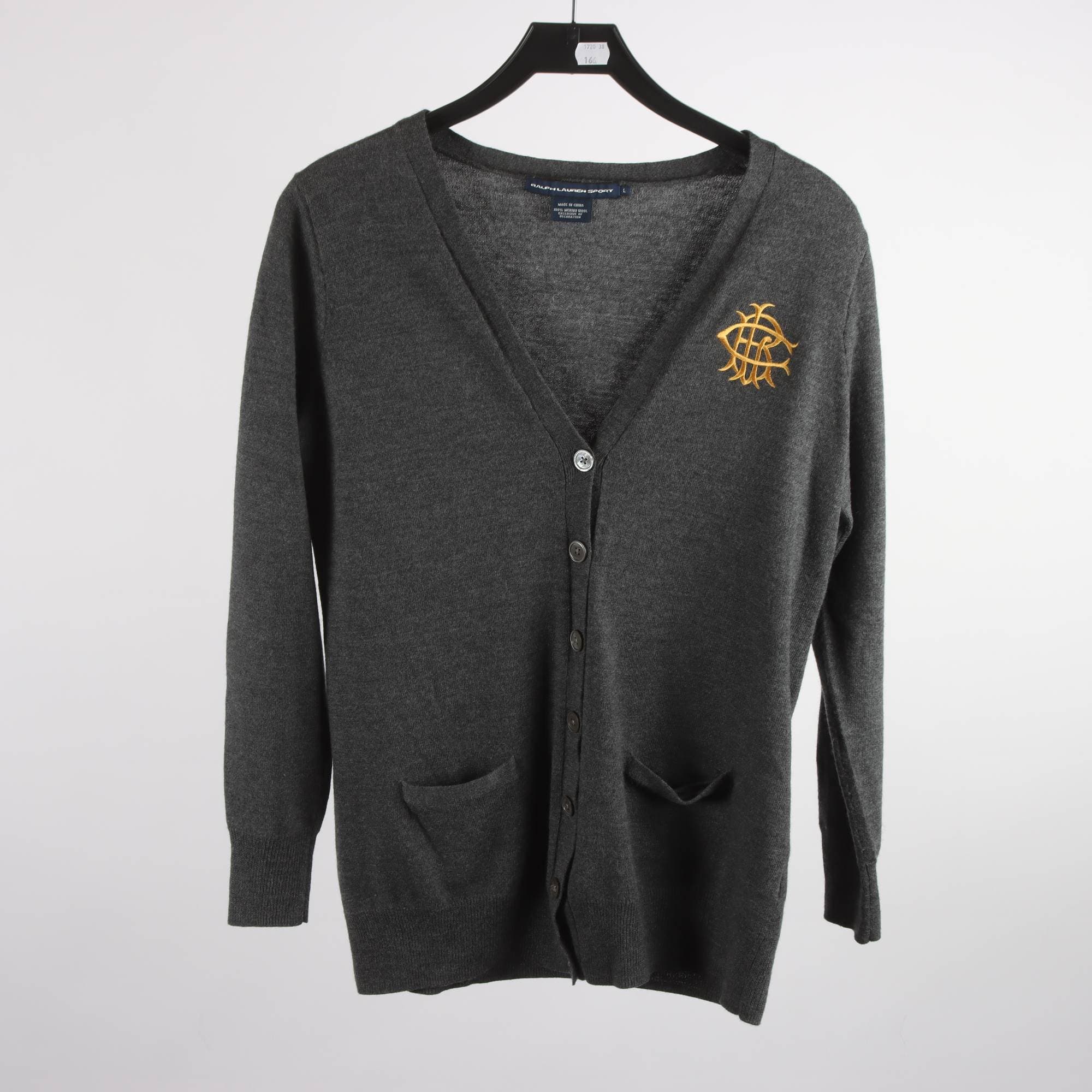 Kofta, Ralph Lauren sport, grå, 100% merinoull, stl. L
