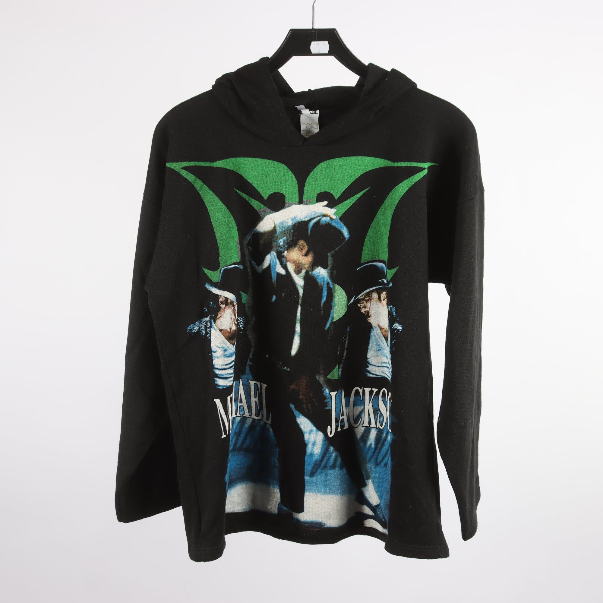 Hoodie, Michael Jackson, mönstrad, svart, stl. M.