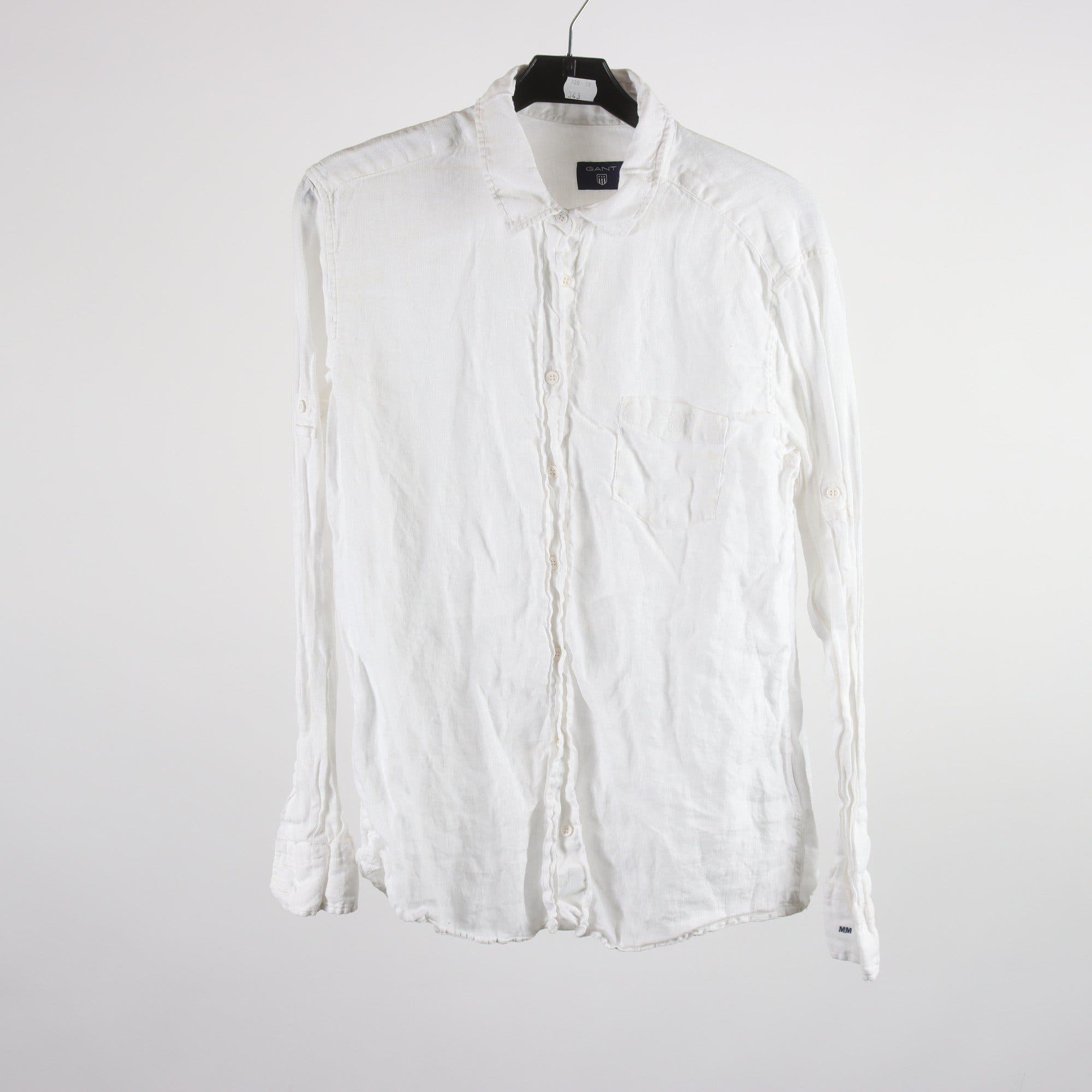 Blus, Gant, vit, 100% lin, stl. 40.