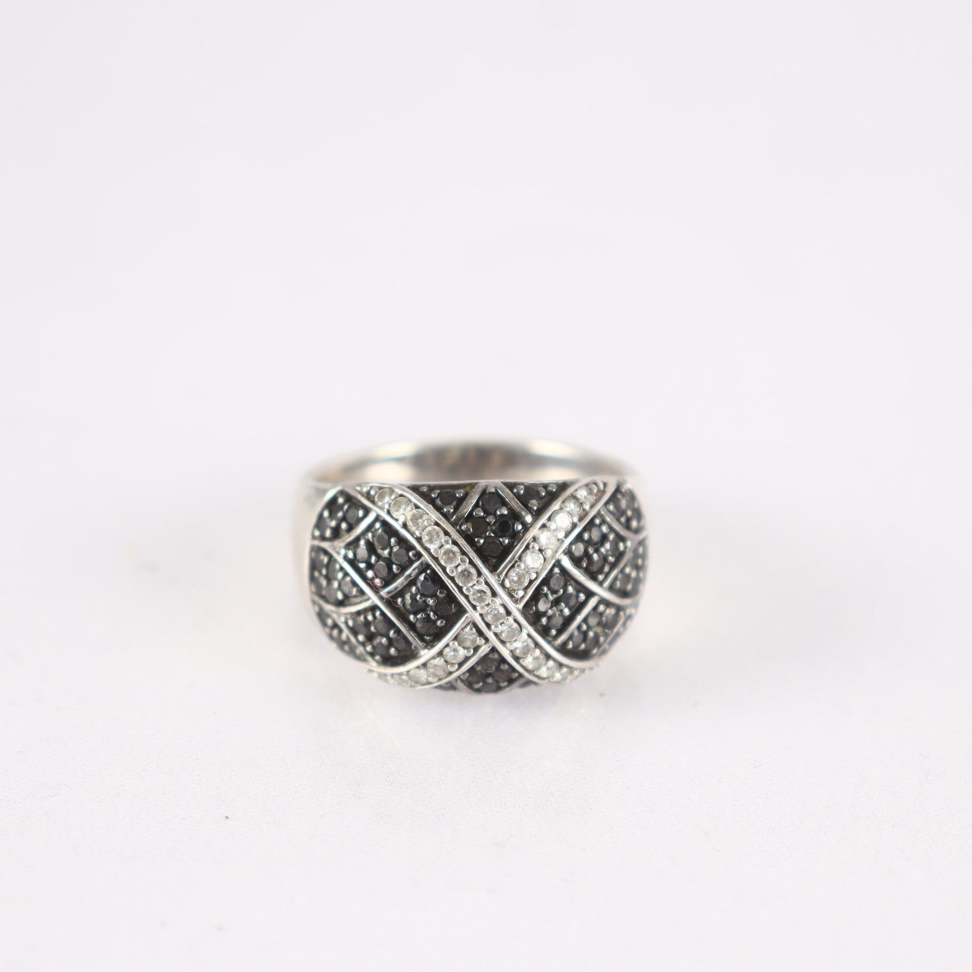 Ring, silver 925, pavé, stenar