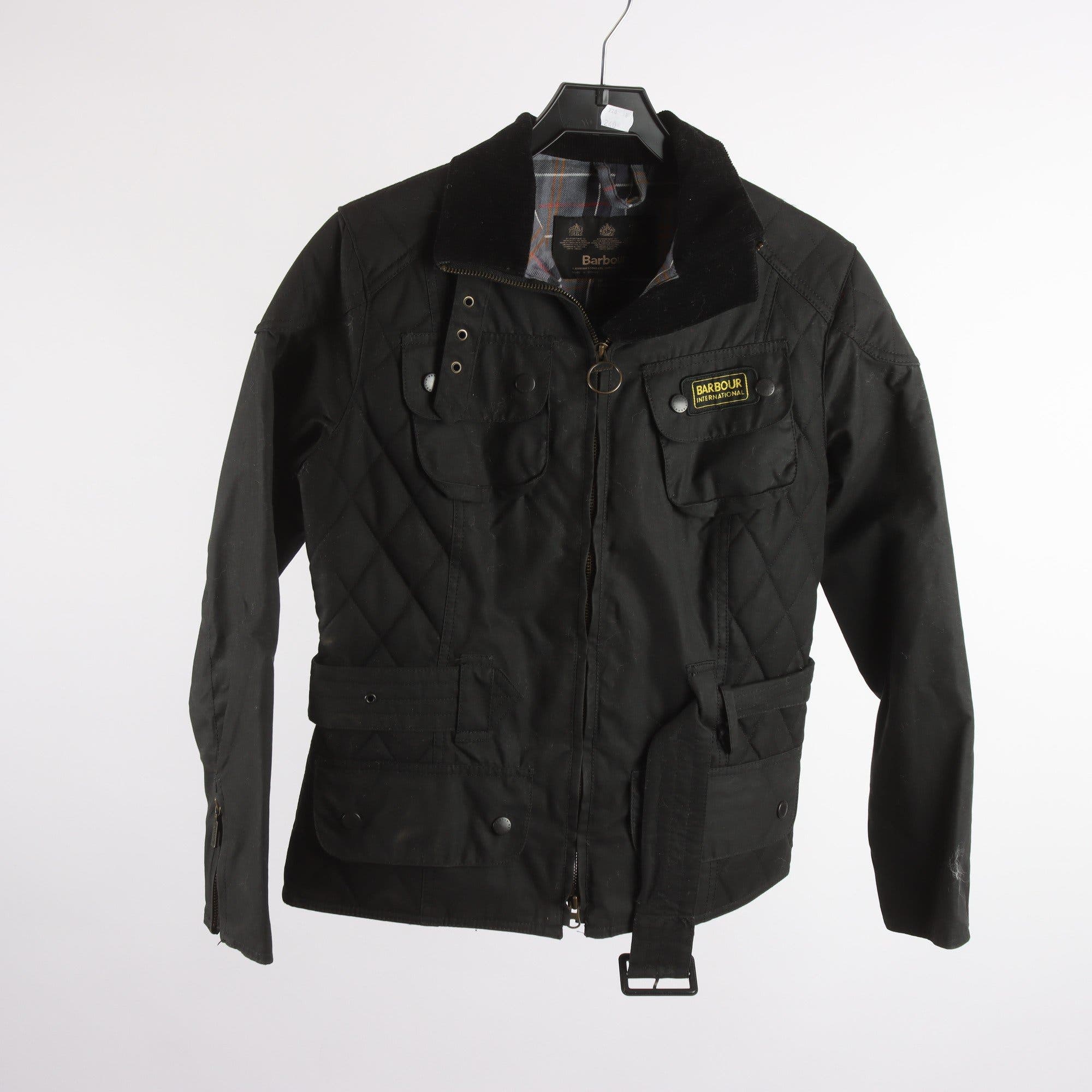 Vaxad jacka, Barbour, svart, stl. 36.