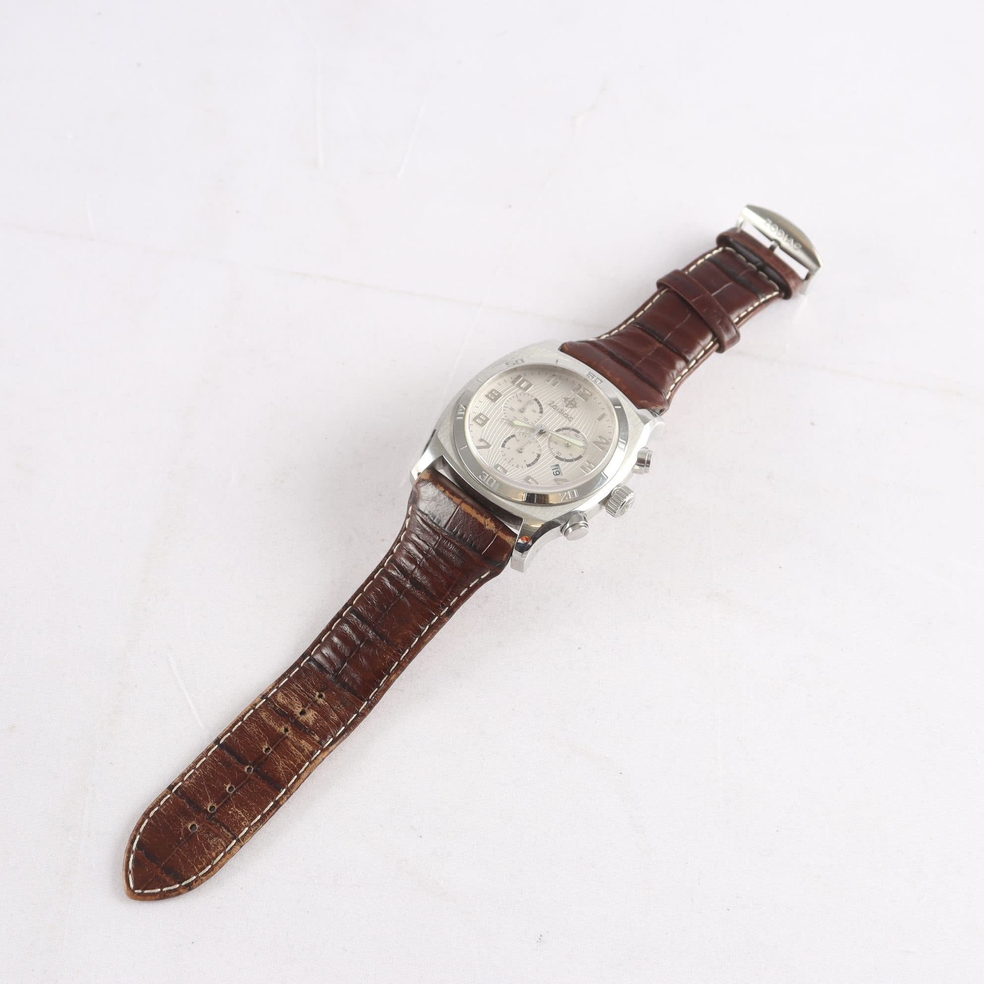 Klocka, Zodiac, quartz, läderband