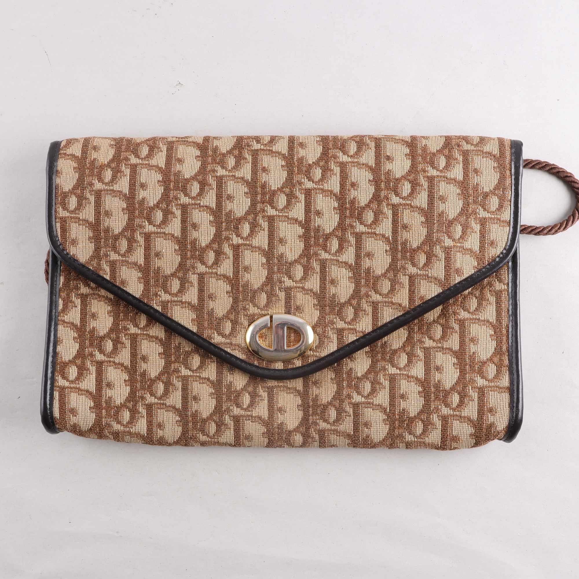Kuvertväska, Christian Dior, brun, monogram