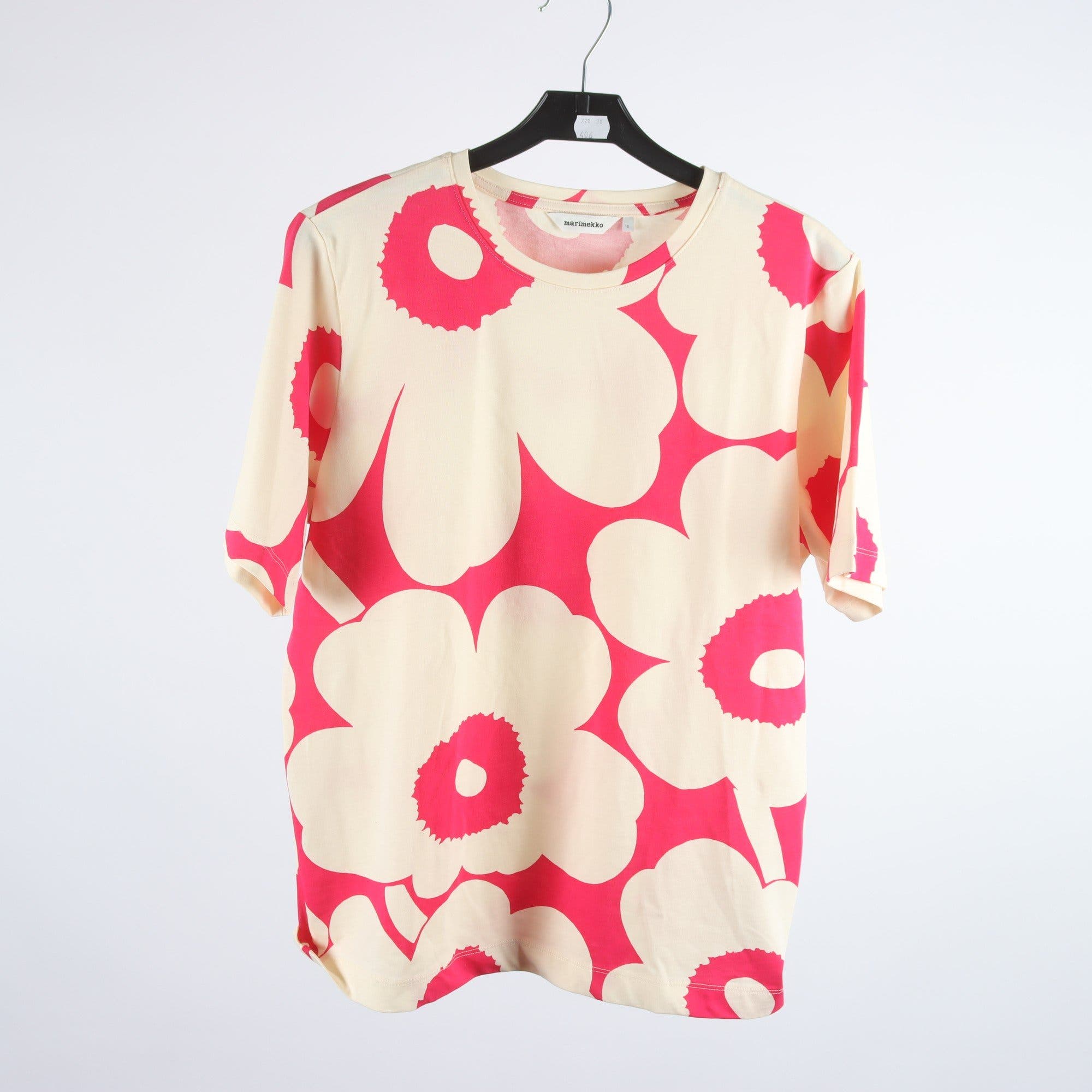 Tröja, Marimekko, vit, rosa, stl. S.
