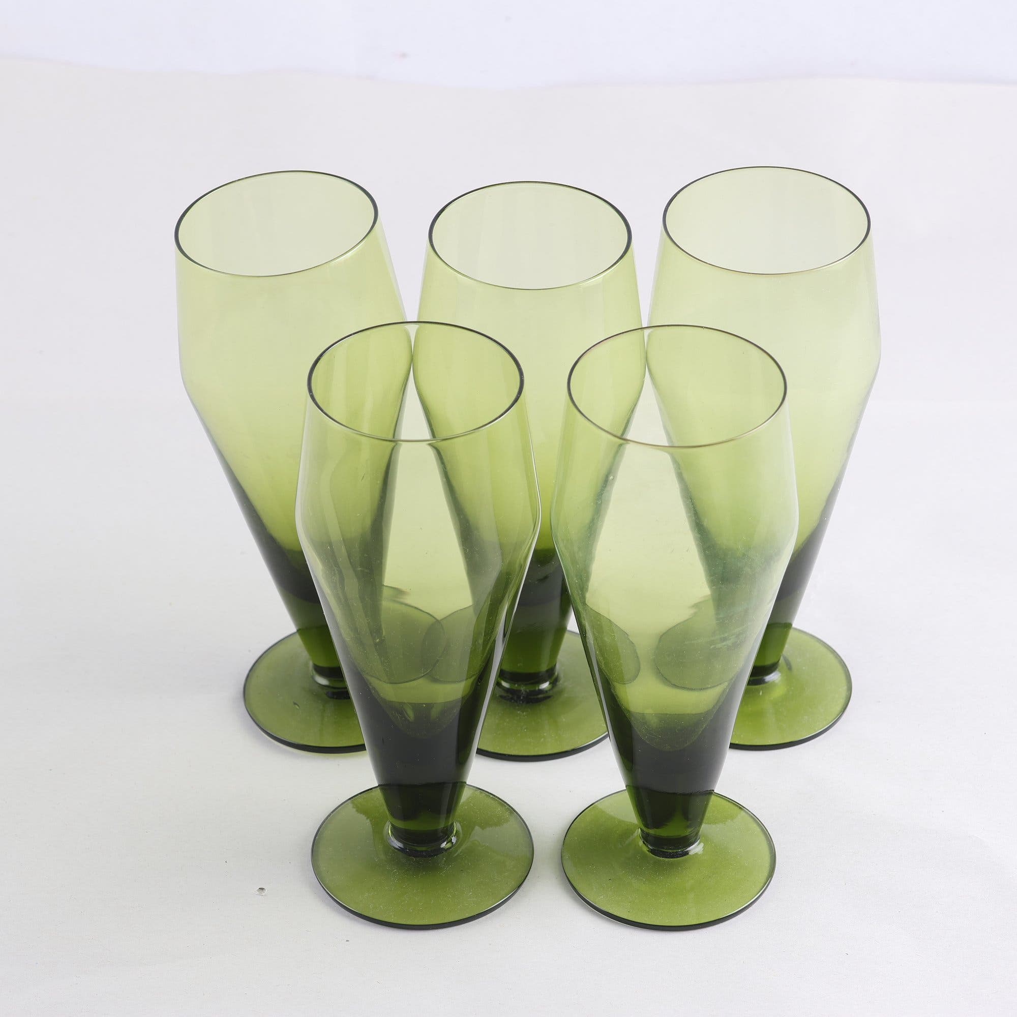 Glas, Åfors Glasbruk, gröna, 5 st Samfraktas ej