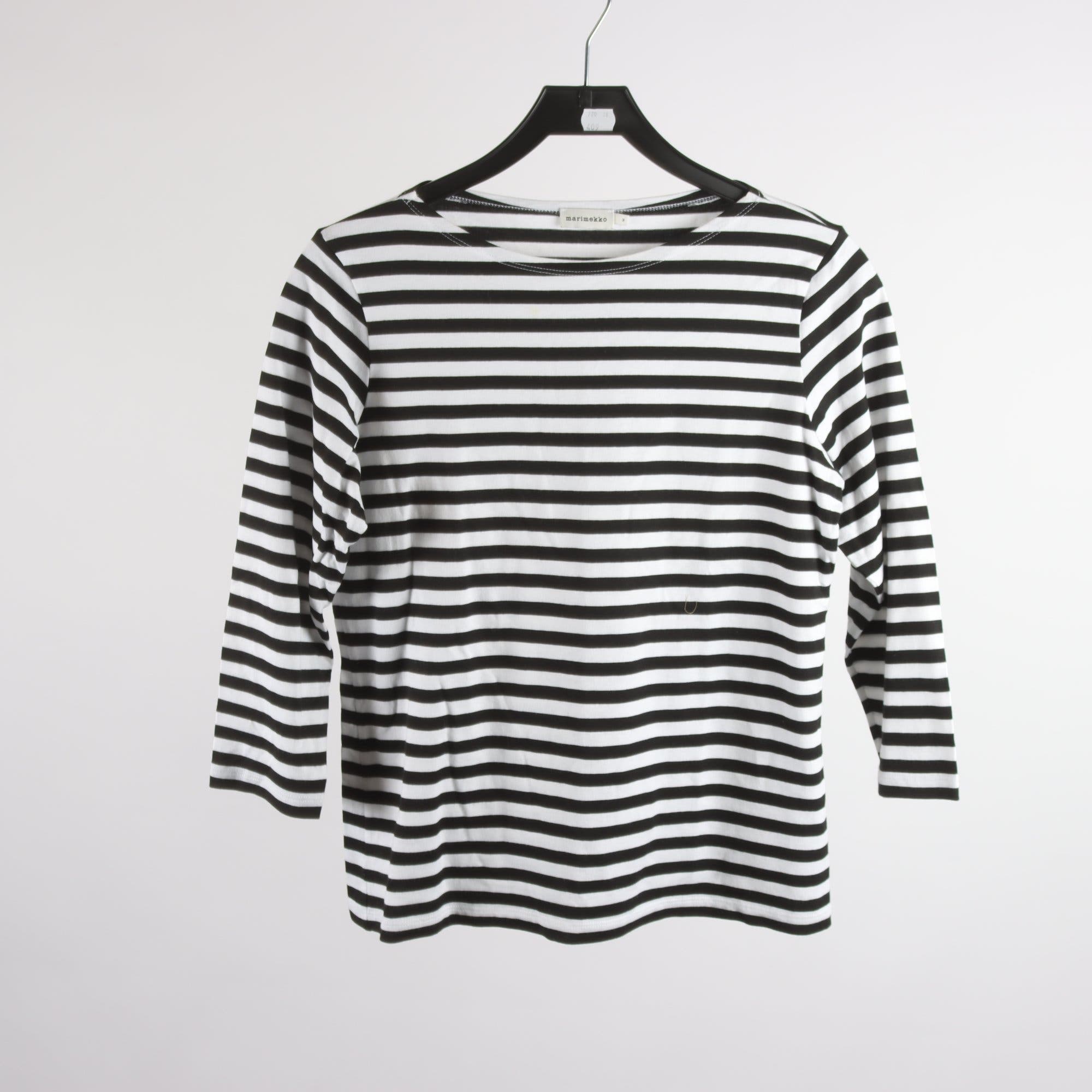 Tröja, Marimekko, randig, vit, svart, stl. M.
