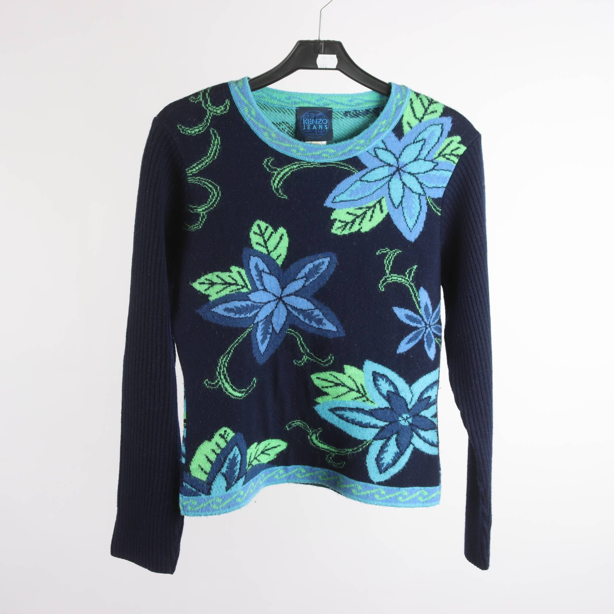 Tröja, Kenzo Jeans, blå, 50 % ull, stl. XS.