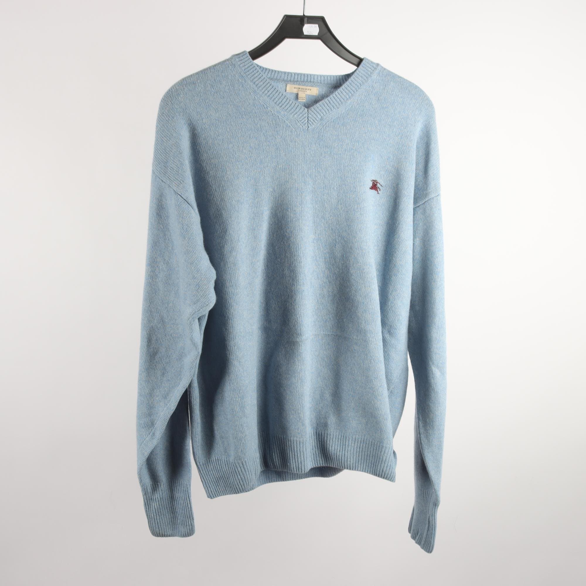 Tröja, Burberry, blå, 100% merino ull, stl. L