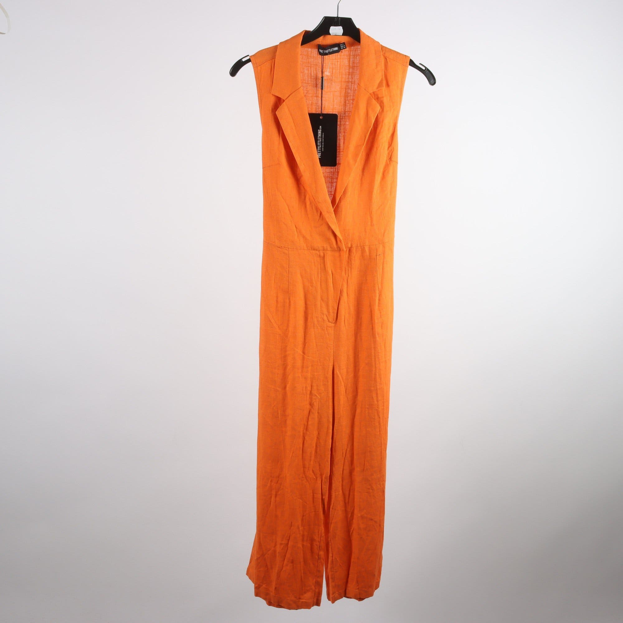 Byxdress, Pretty Little Thing, orange, 30% lin, stl. 36.