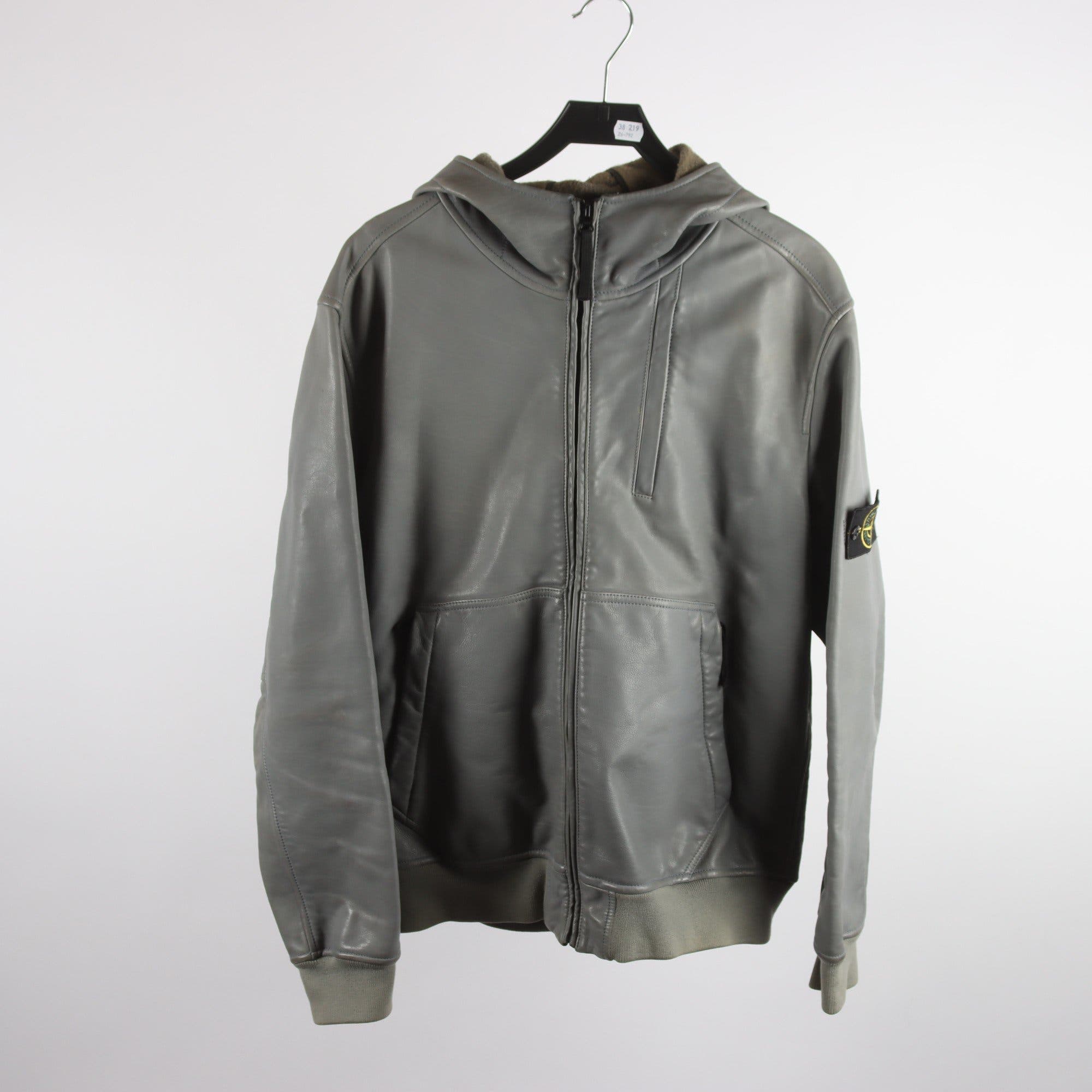 Skinnjacka, Stone Island, läder, stl. XL