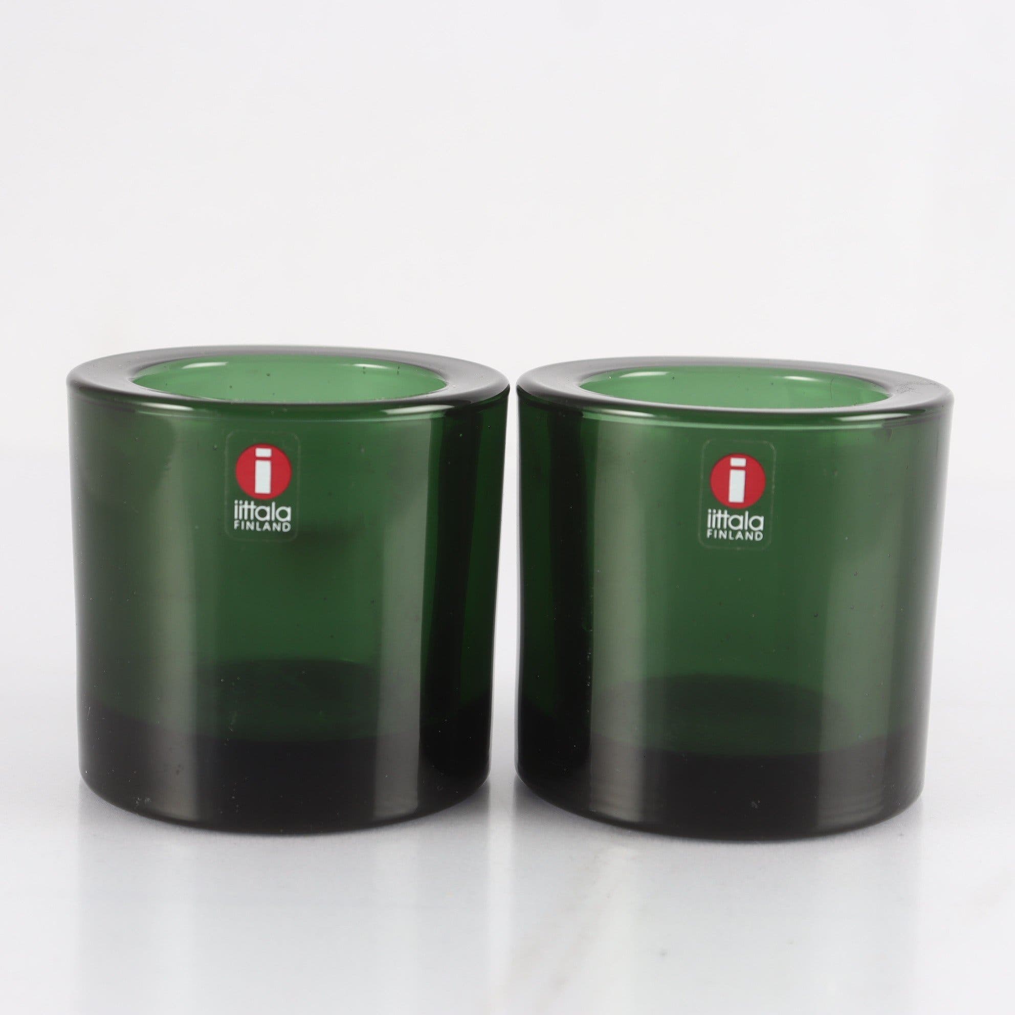 Ljuslyktor, 1 par, glas, Iittala Kivi