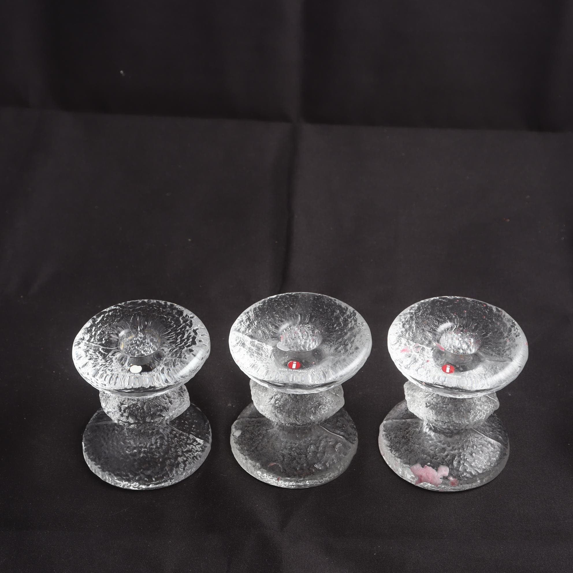 Ljusstakar, 3 st, glas, ”Festivo”, Iittala, etikettmärkta