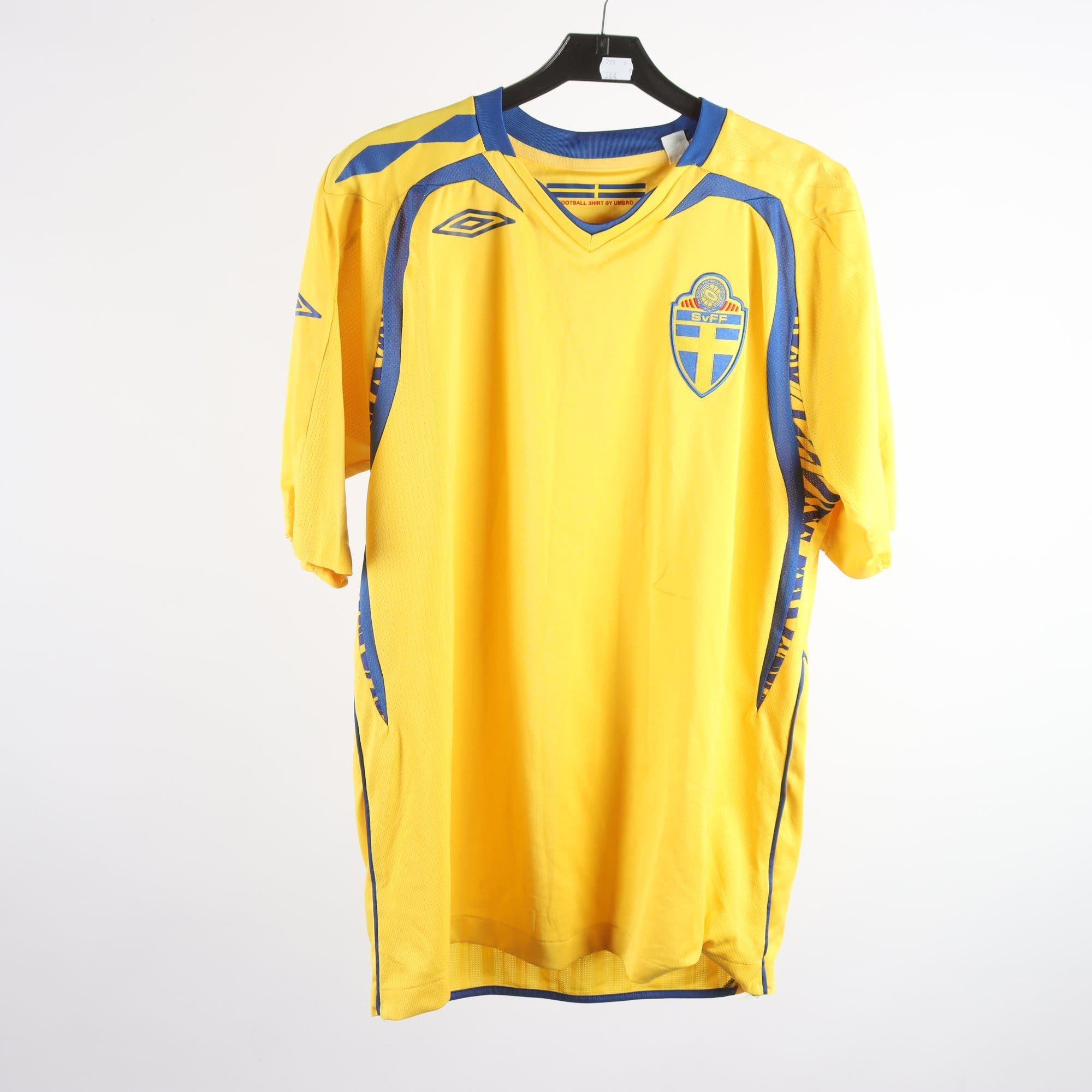 Fotbollströja, Umbro, SVFF, gul, blå, stl. M.