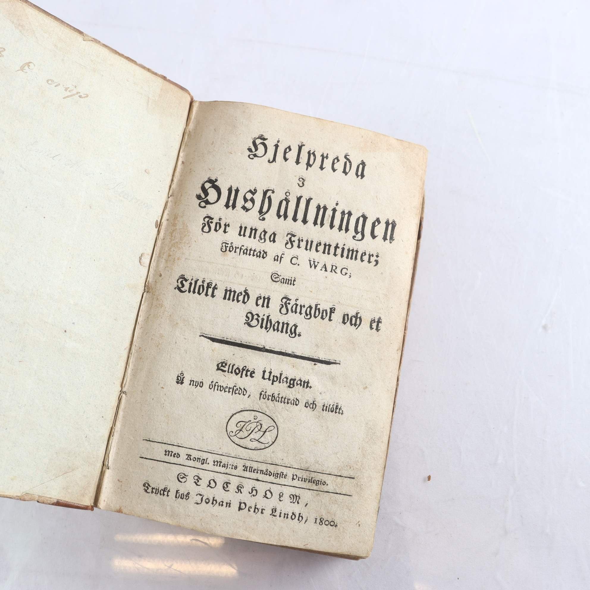 Cajsa Warg, Hjelpreda i hushållningen för unga fruentimer (1800)