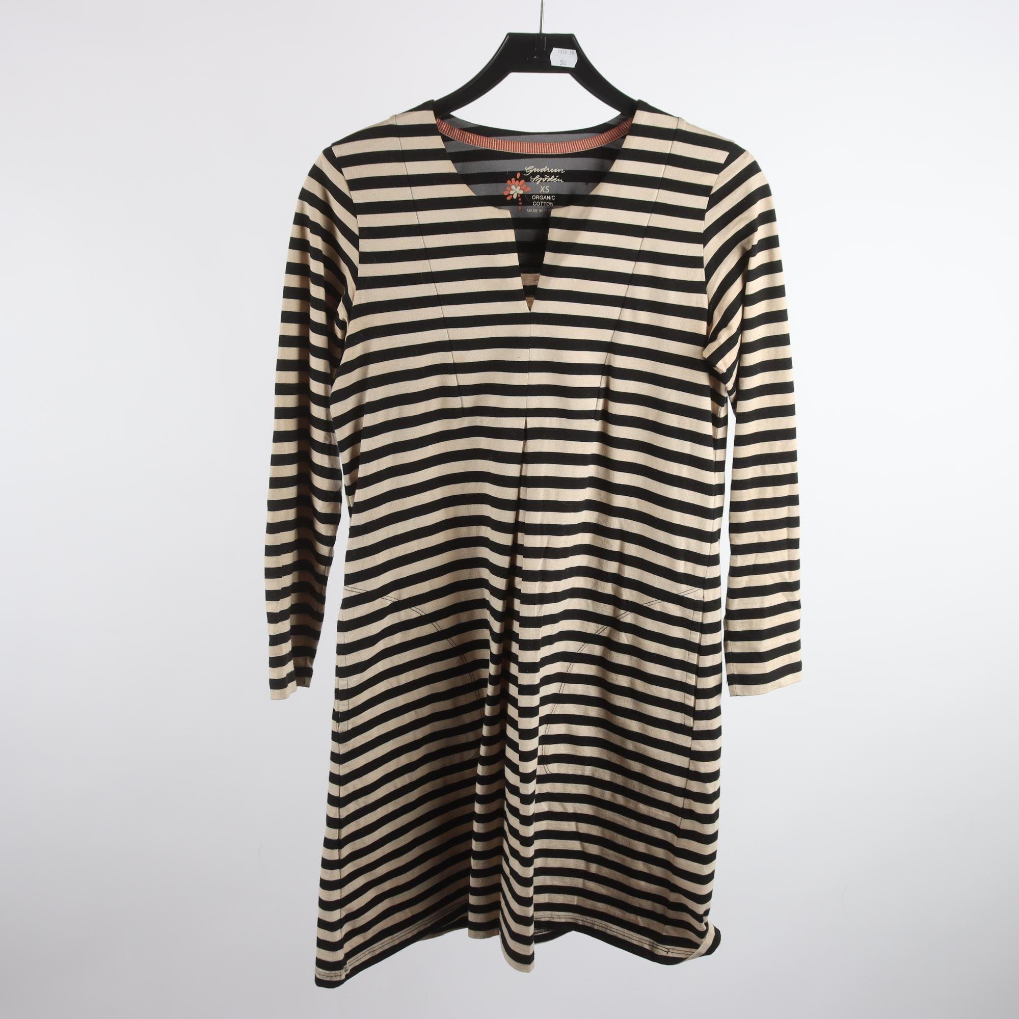 Klänning, Gudrun Sjödén, svart, beige, randig, stl. XS
