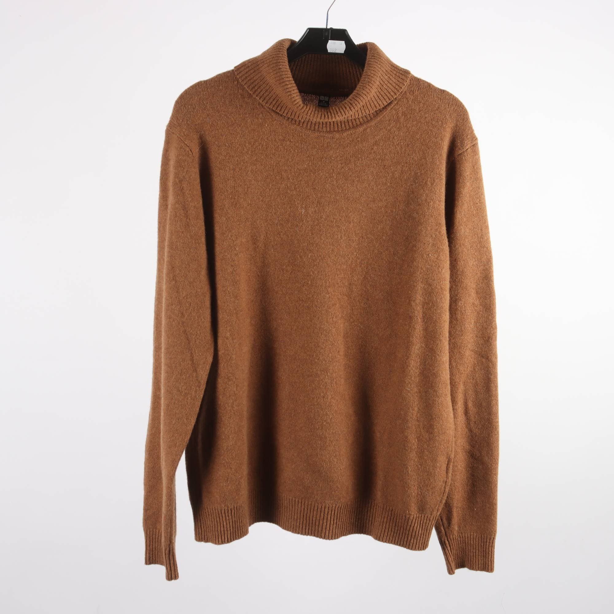 Polo Tröja, Uniqlo, brun, 100% ull, stl. M.