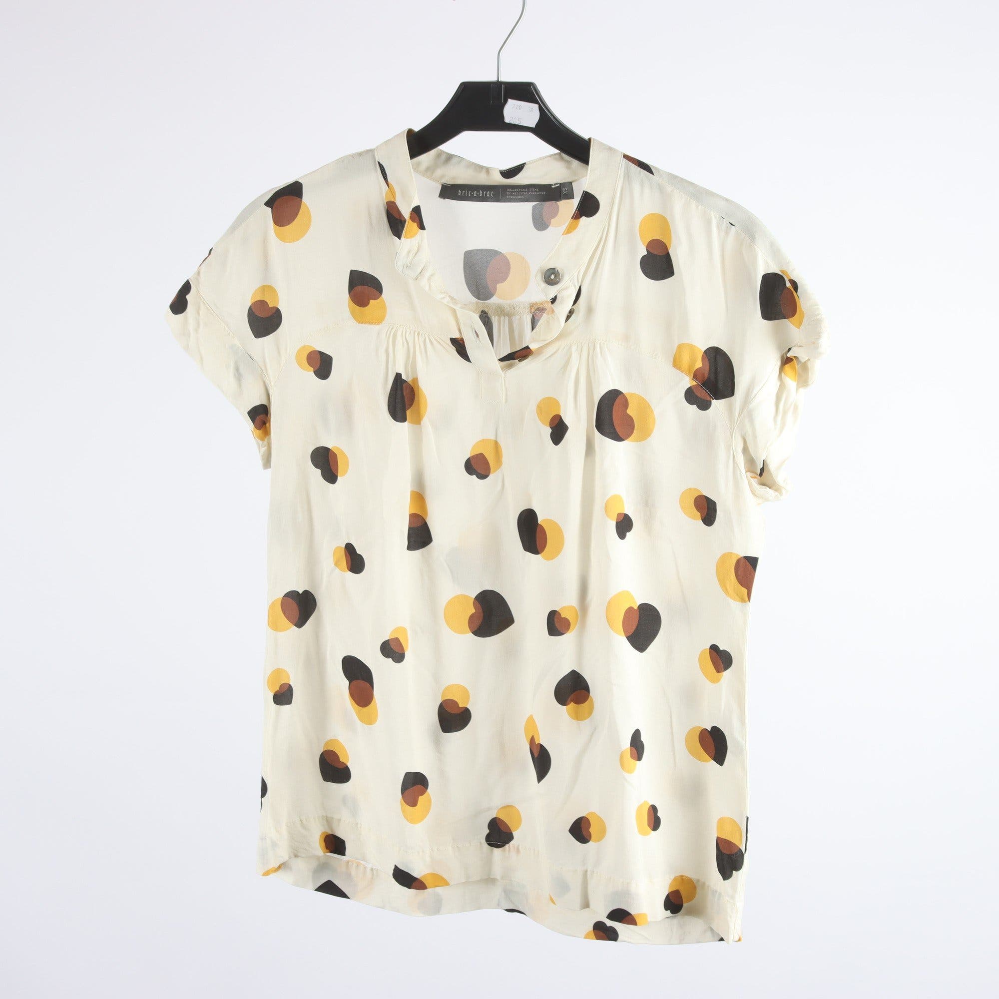 Blus, Bric a Brach, beige, gul, svart, stl. XS.