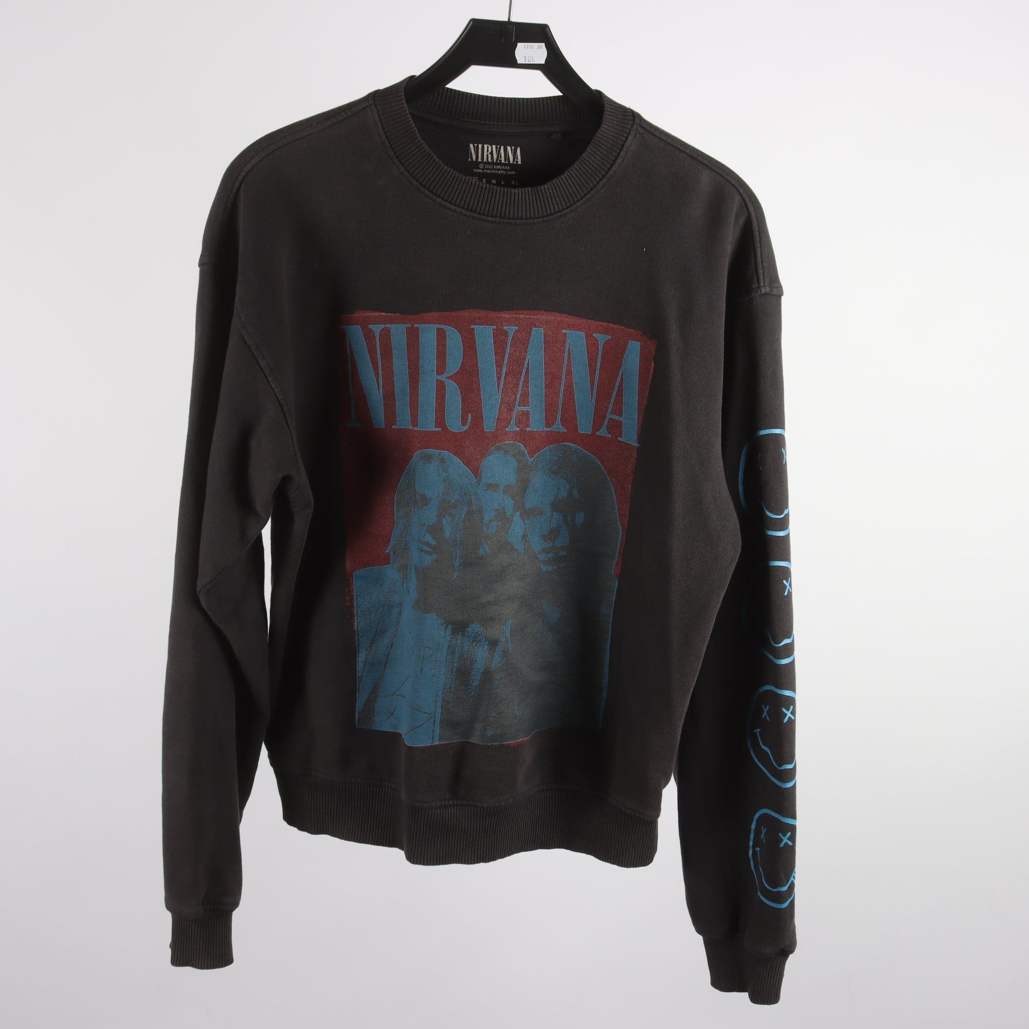 Sweatshirt, Nirvana, gråsvart, stl. XS