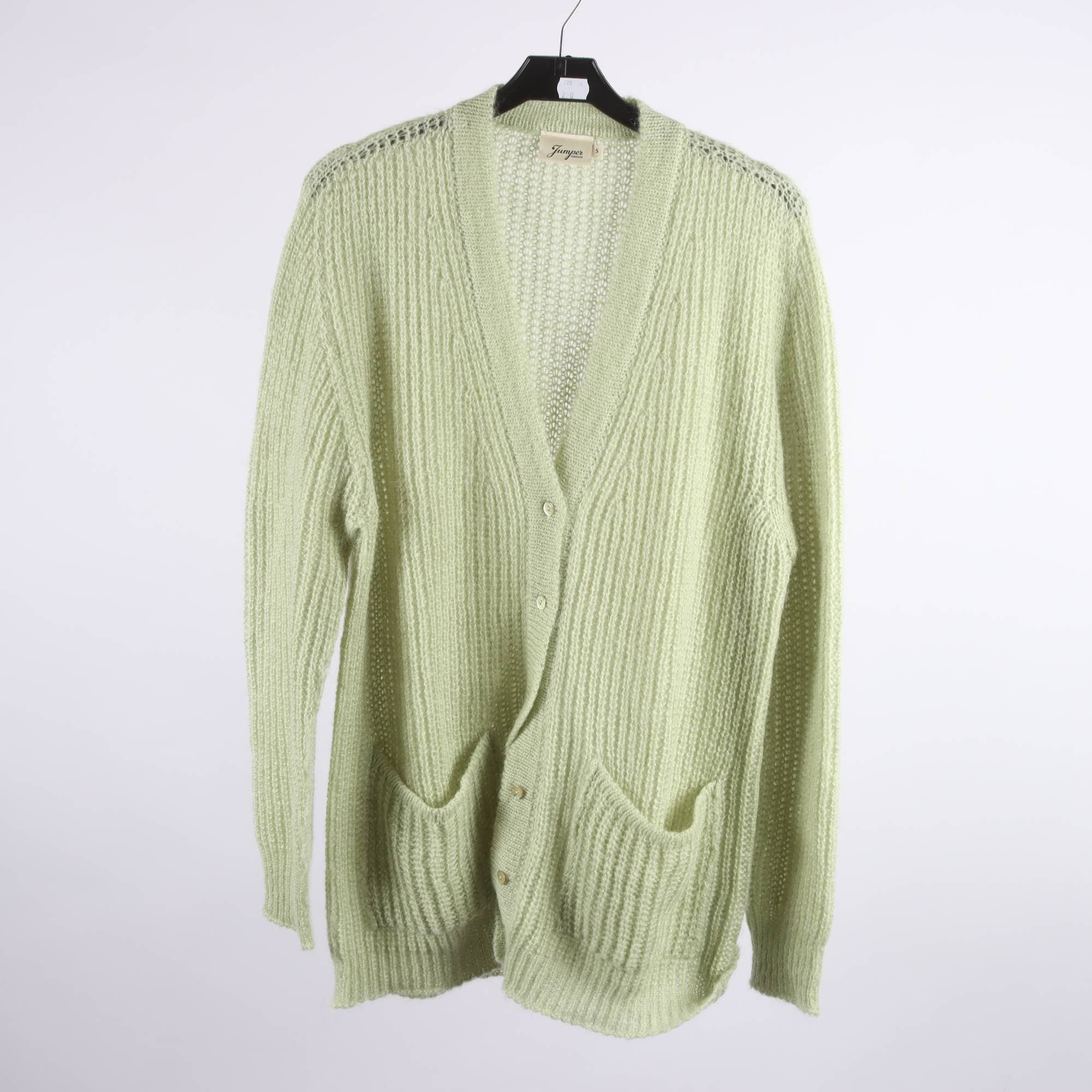 Kofta, Jumperfabriken, grön, 30% mohair, oversize, stl. S.