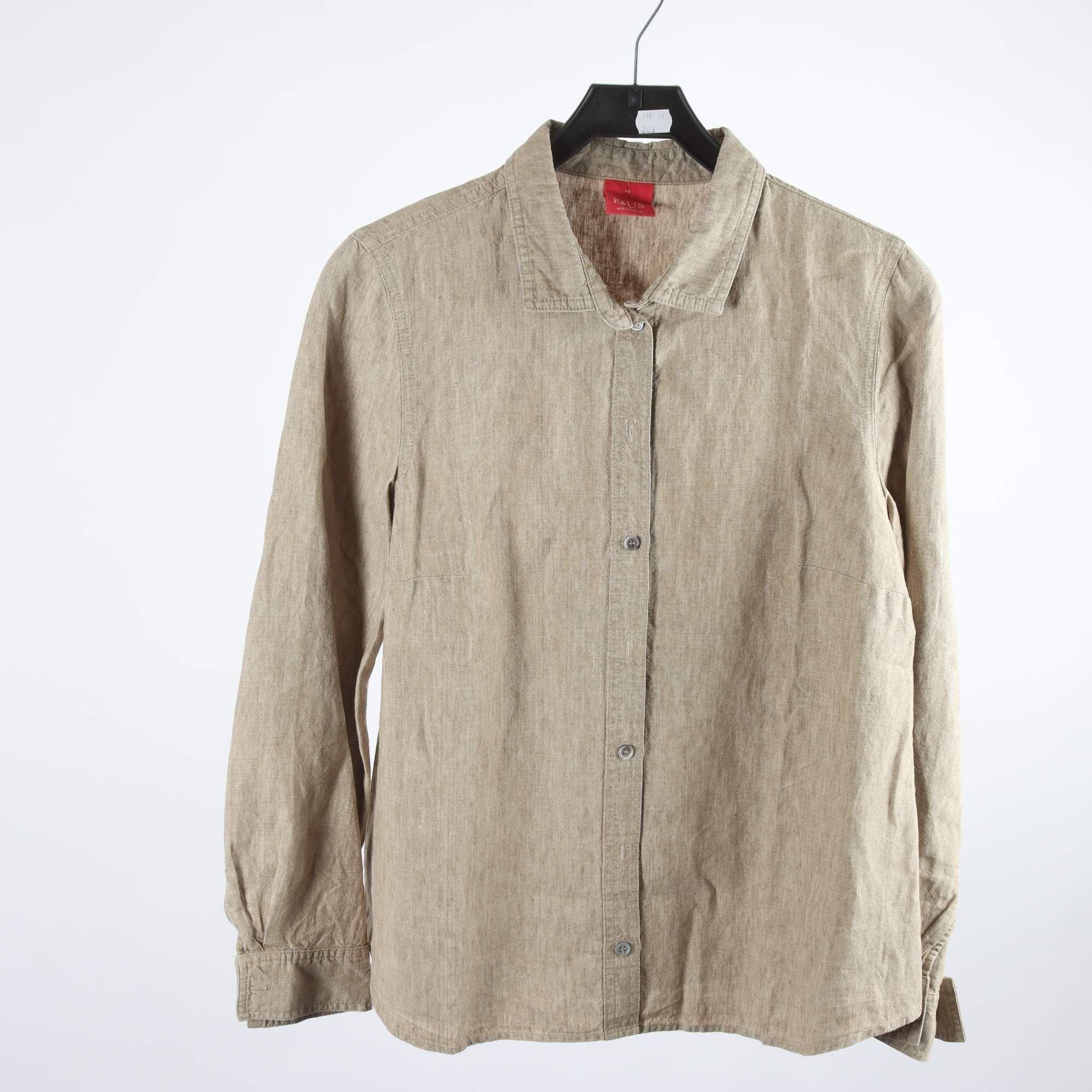 Blus, K&Us, beige, 100% lin, stl. 42.