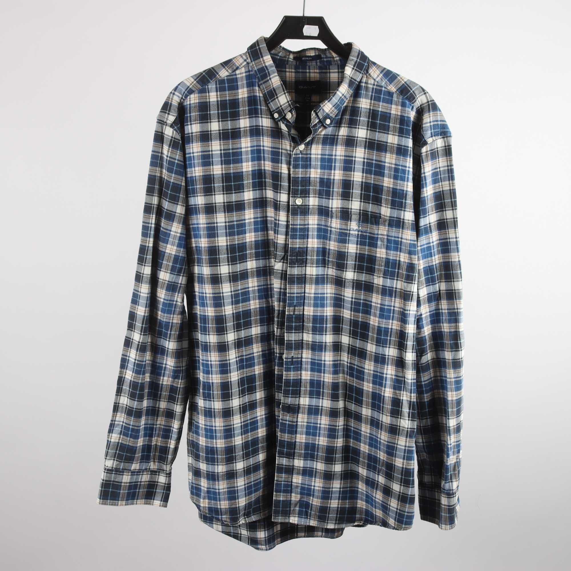 Skjorta, Gant, rutig, blå, stl. 3XL.