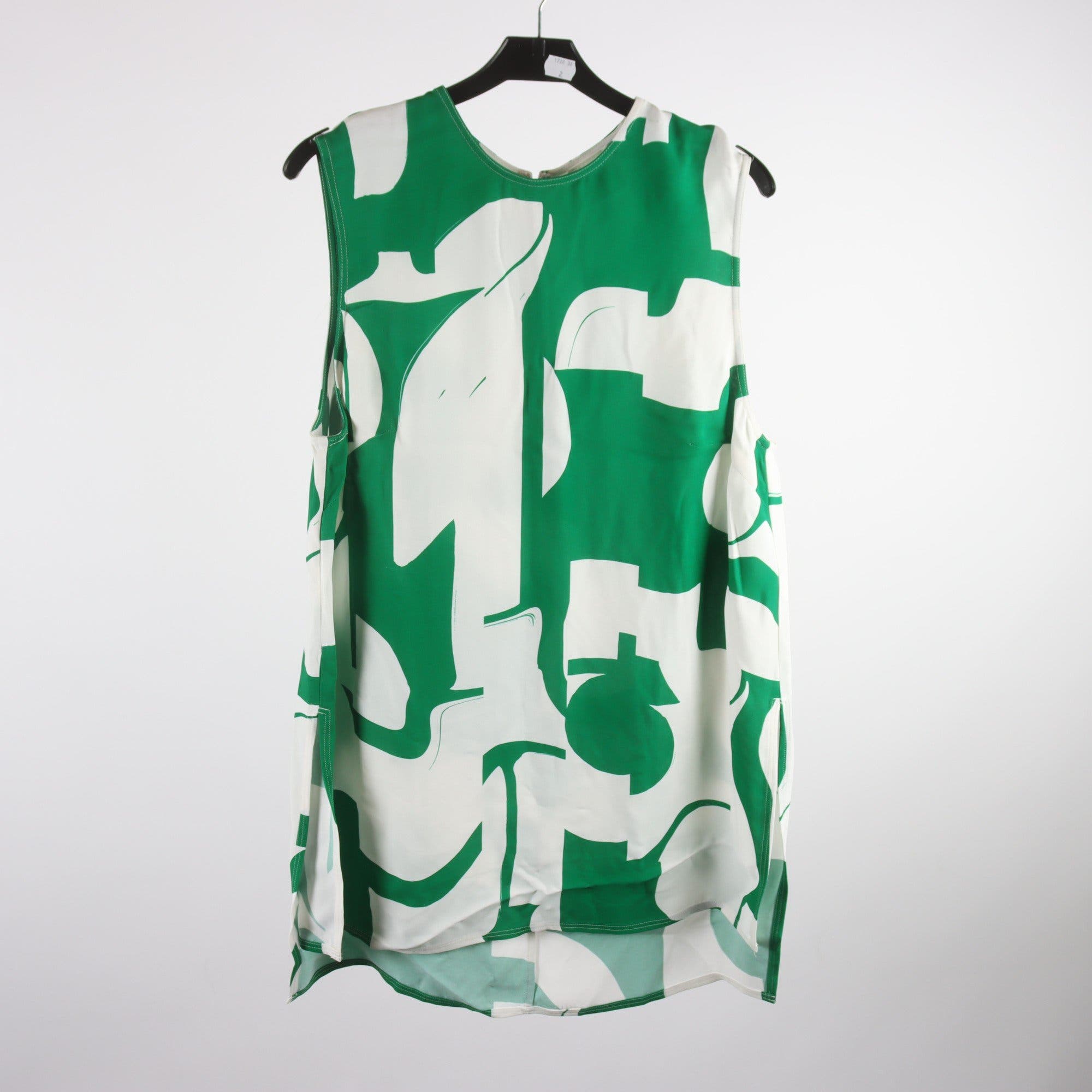 Linne, H&M Studio, grön, vit, mönstrad, stl. 42
