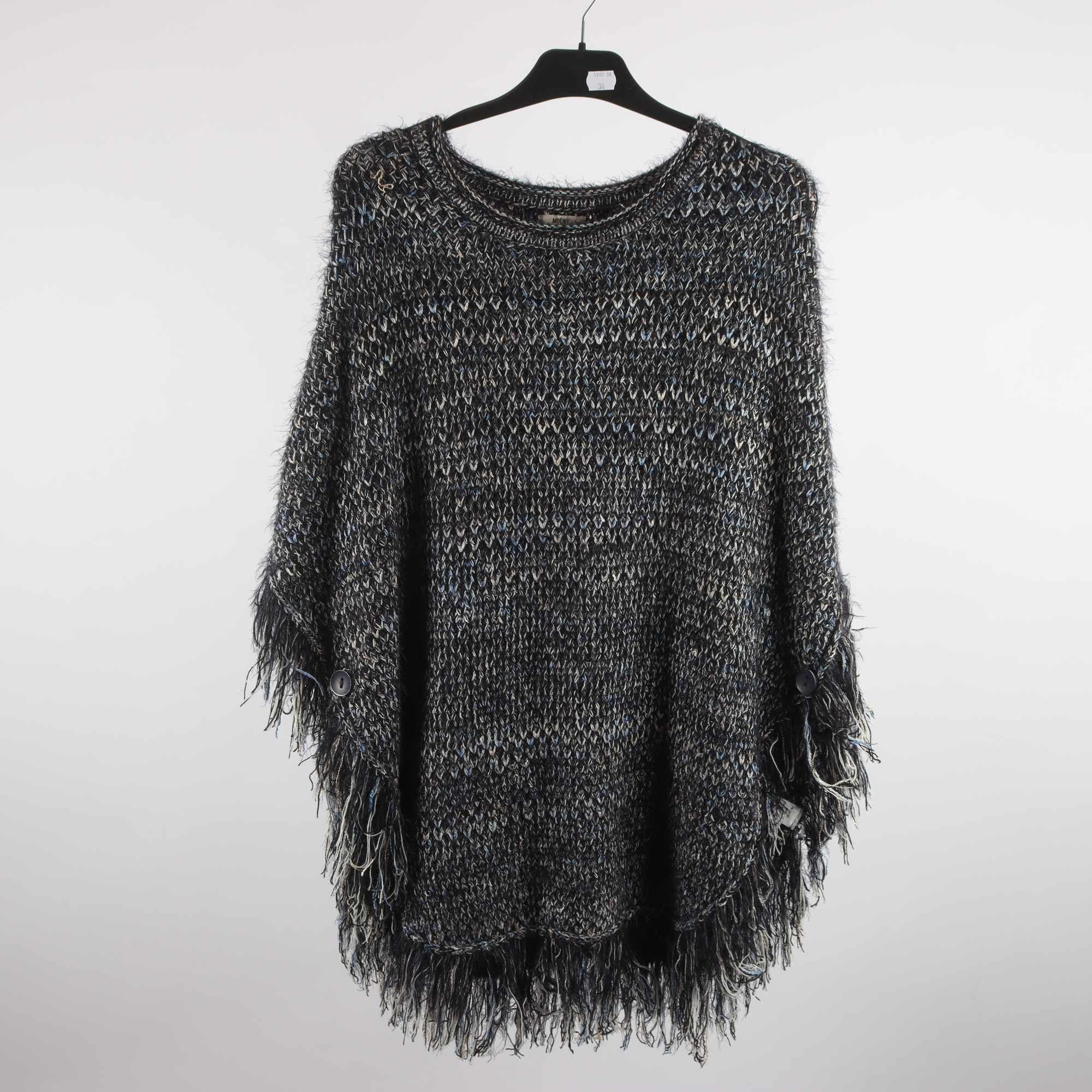 Poncho, Moéwy, blå, vit, guld, stl. One size