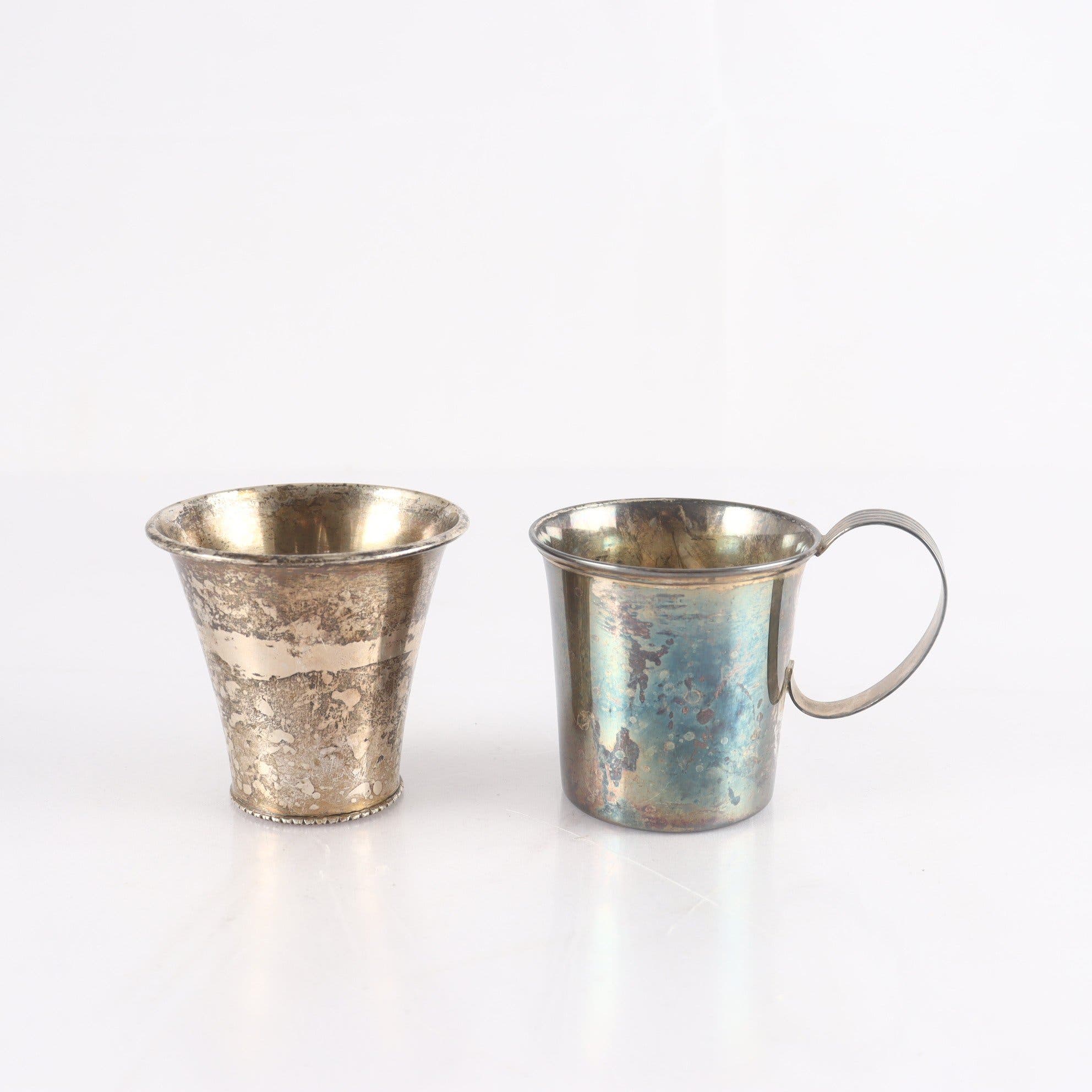 Bägare, 2 st, silver, år 1934 samt 1958, stämplar